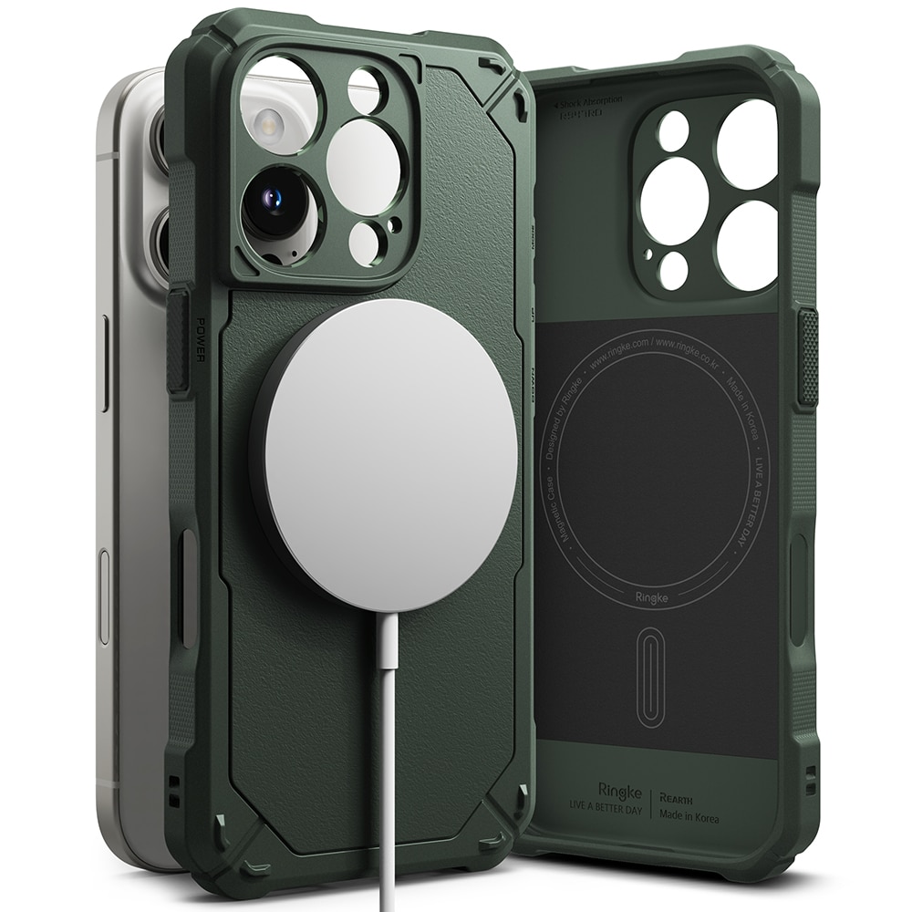 Rugged Gear Magnetic Coque iPhone 16 Pro Dark Green