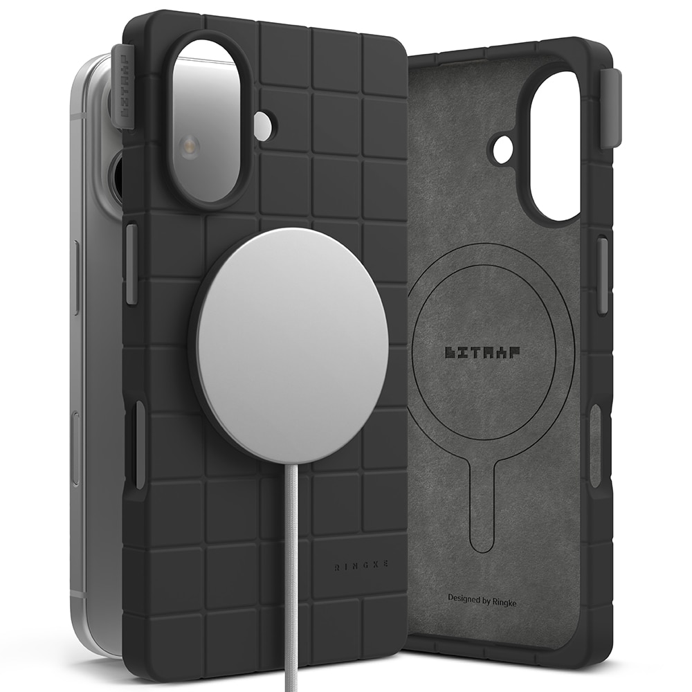 Bitmap Silicone Magnetic Coque iPhone 16 Black