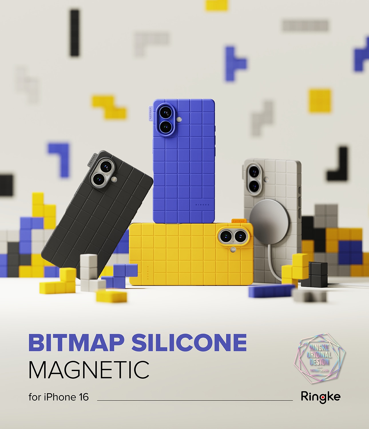 Bitmap Silicone Magnetic Coque iPhone 16 Black