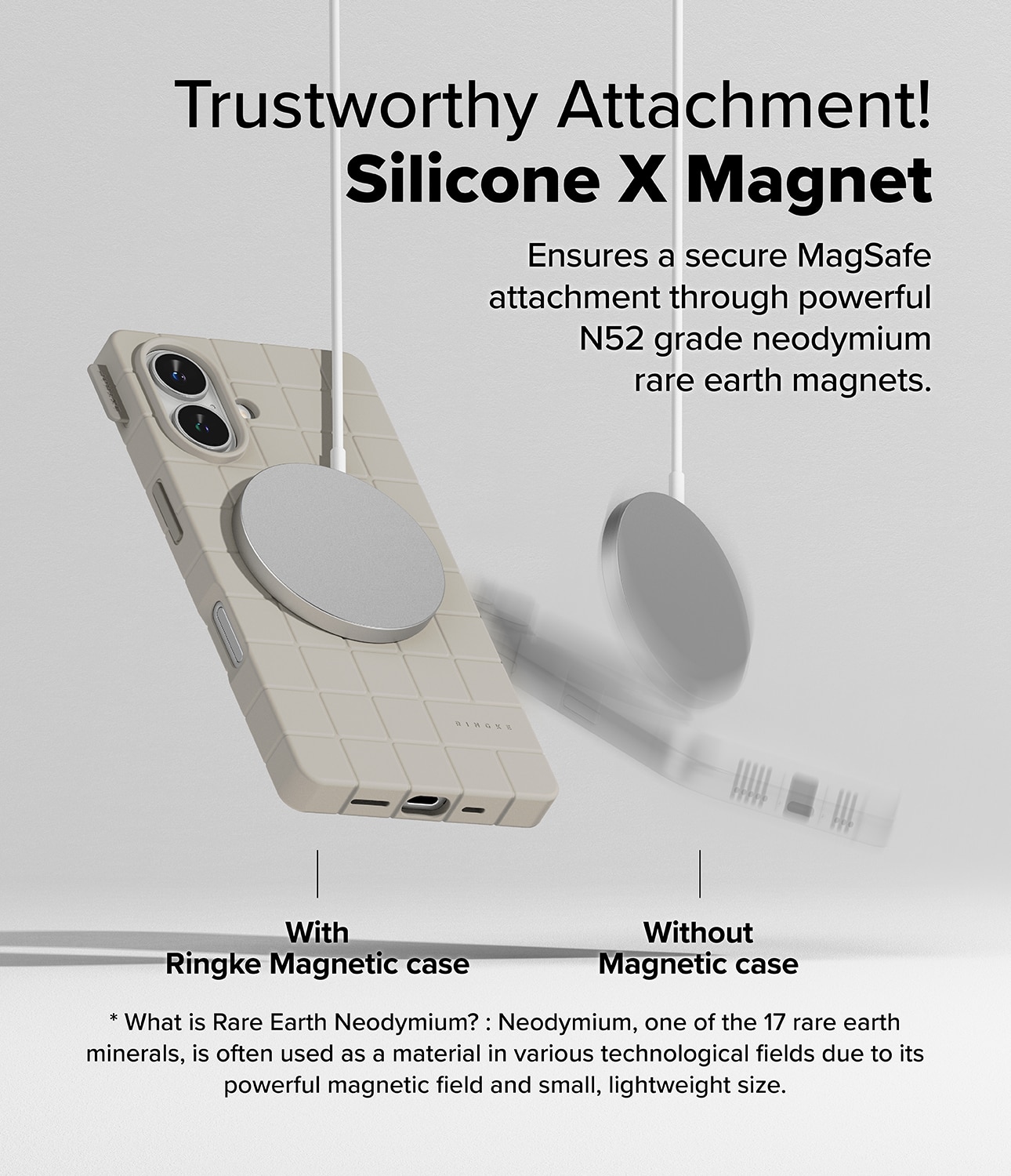 Bitmap Silicone Magnetic Coque iPhone 16 Stone