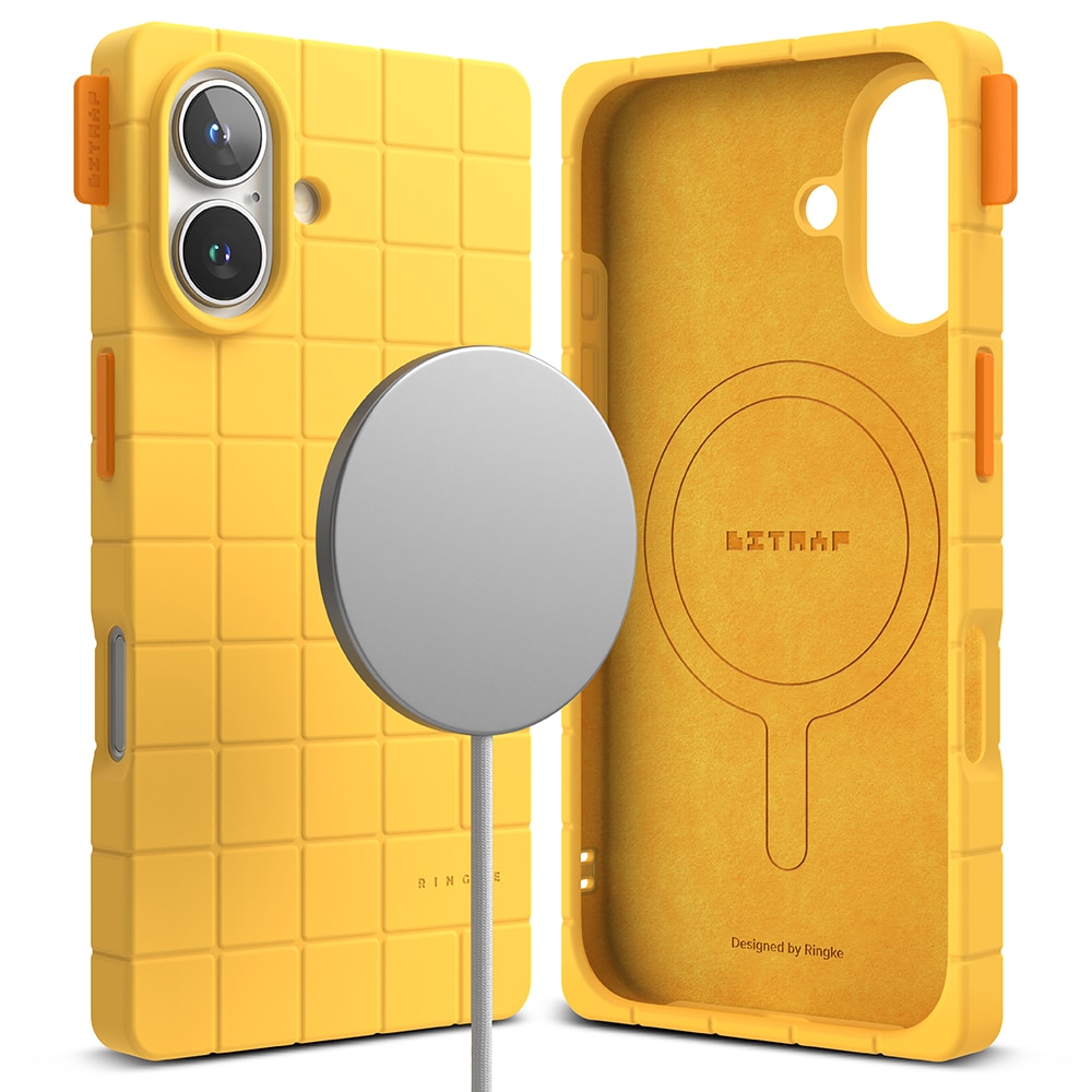 Bitmap Silicone Magnetic Coque iPhone 16 Yellow