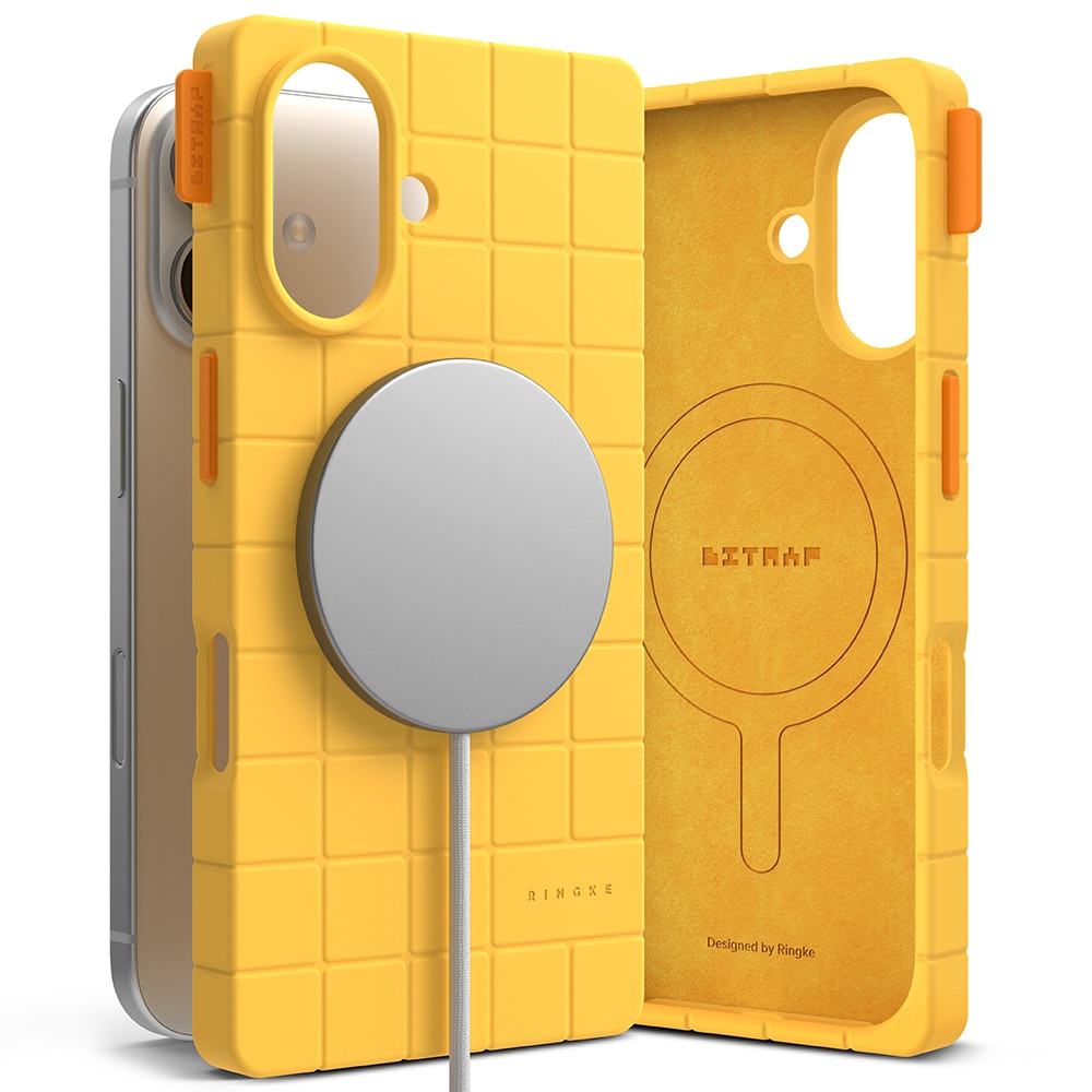 Bitmap Silicone Magnetic Coque iPhone 16 Yellow