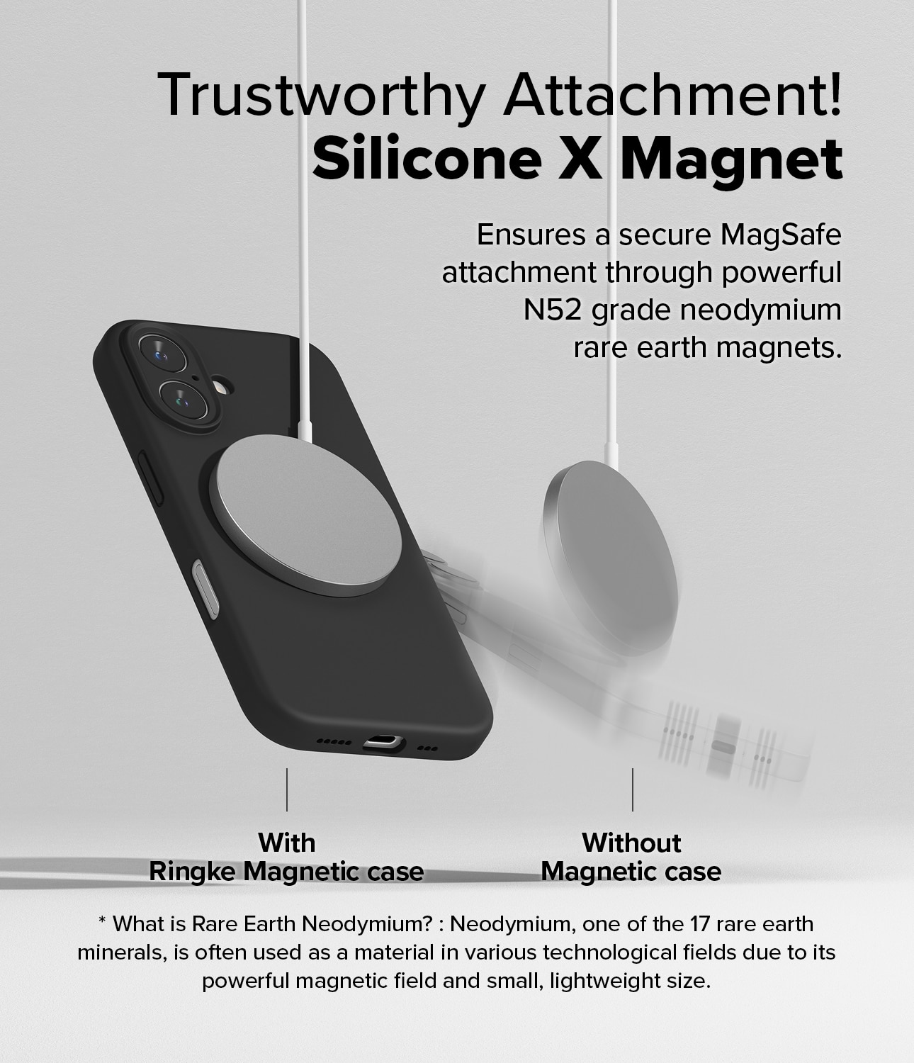 Silicone Magnetic Coque iPhone 16 Black