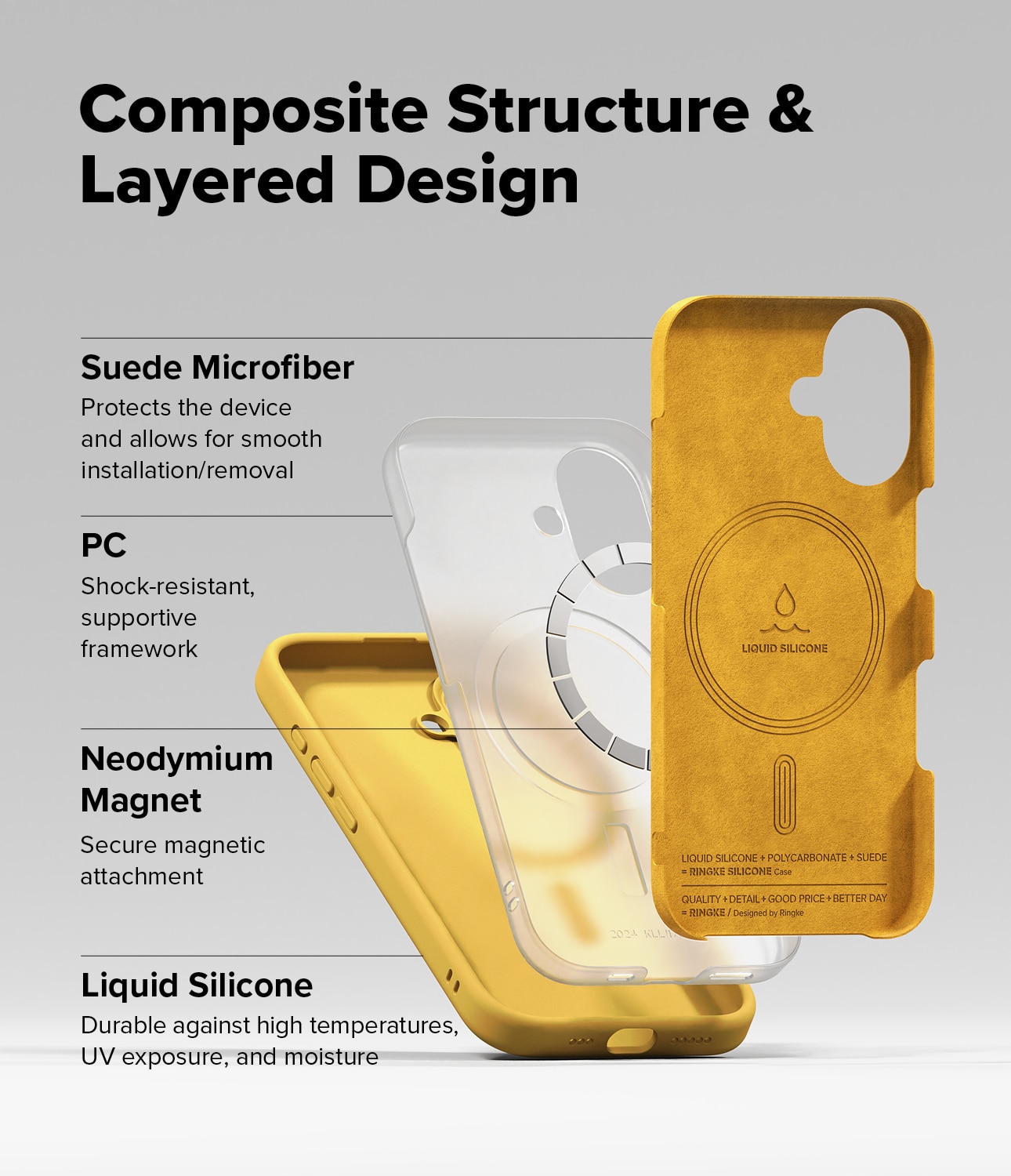 Silicone Magnetic Coque iPhone 16 Yellow