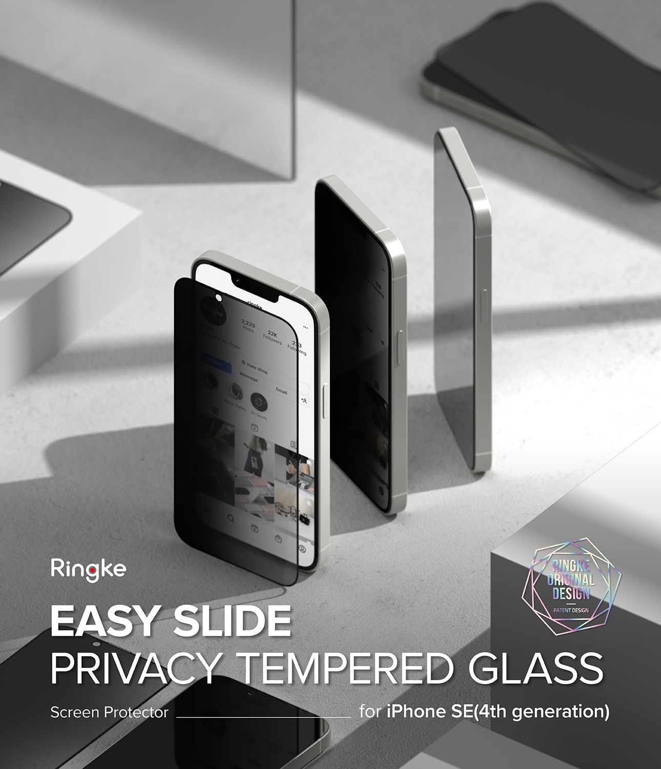 Easy Slide Privacy Glass (2 pièces) iPhone SE 4