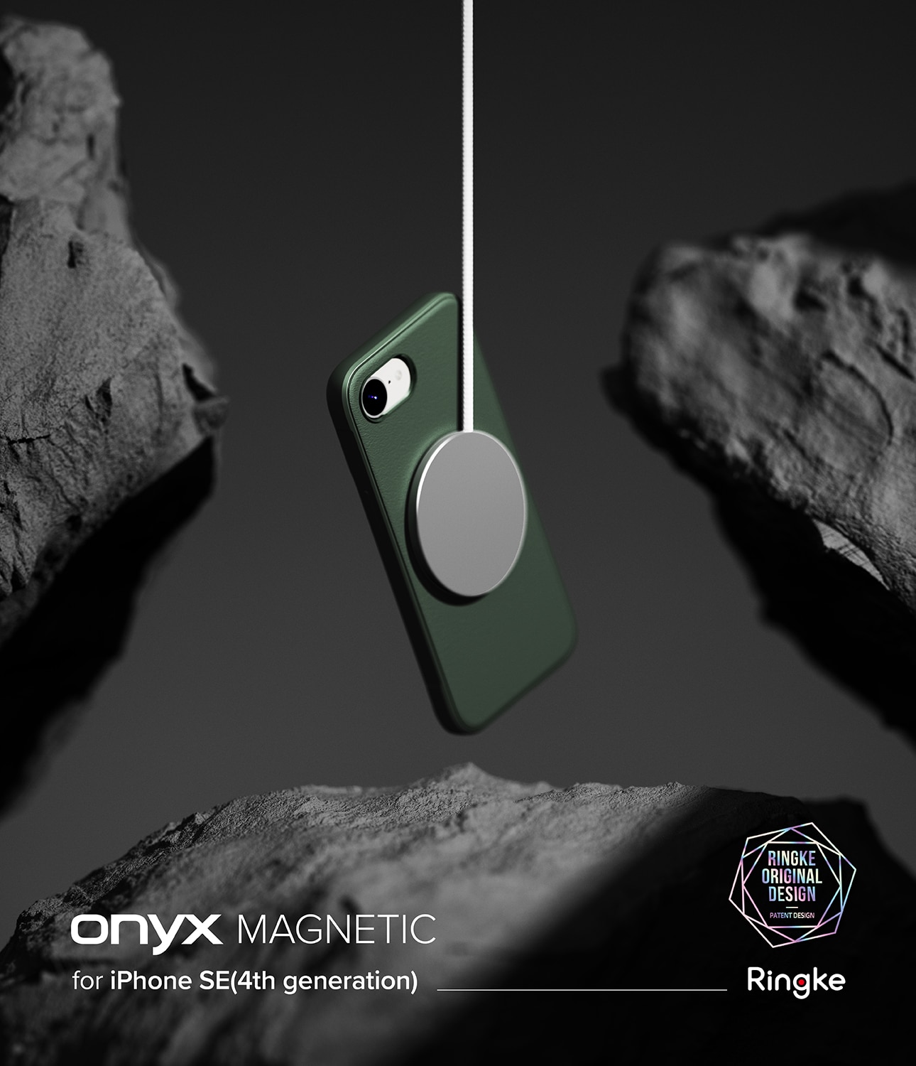 Coque Onyx Magnetic iPhone SE 4, Dark Green