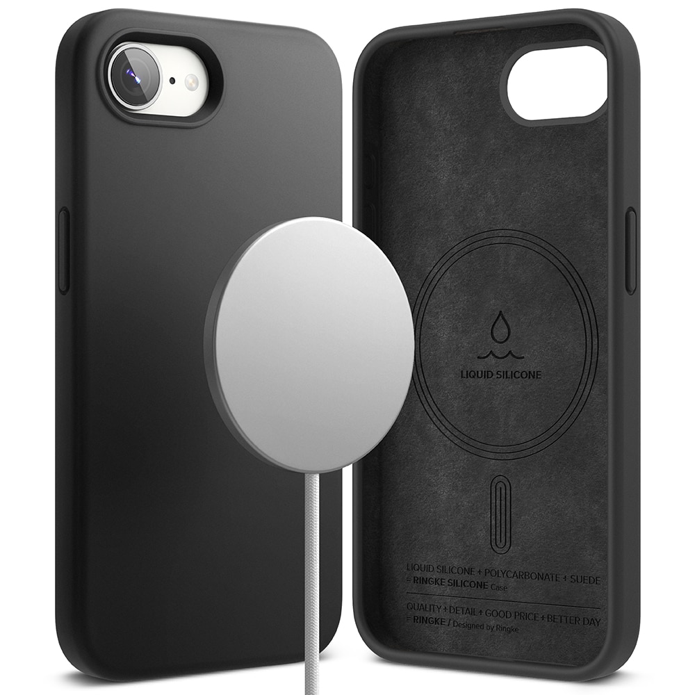 Silicone Magnetic Coque iPhone SE 4 Black