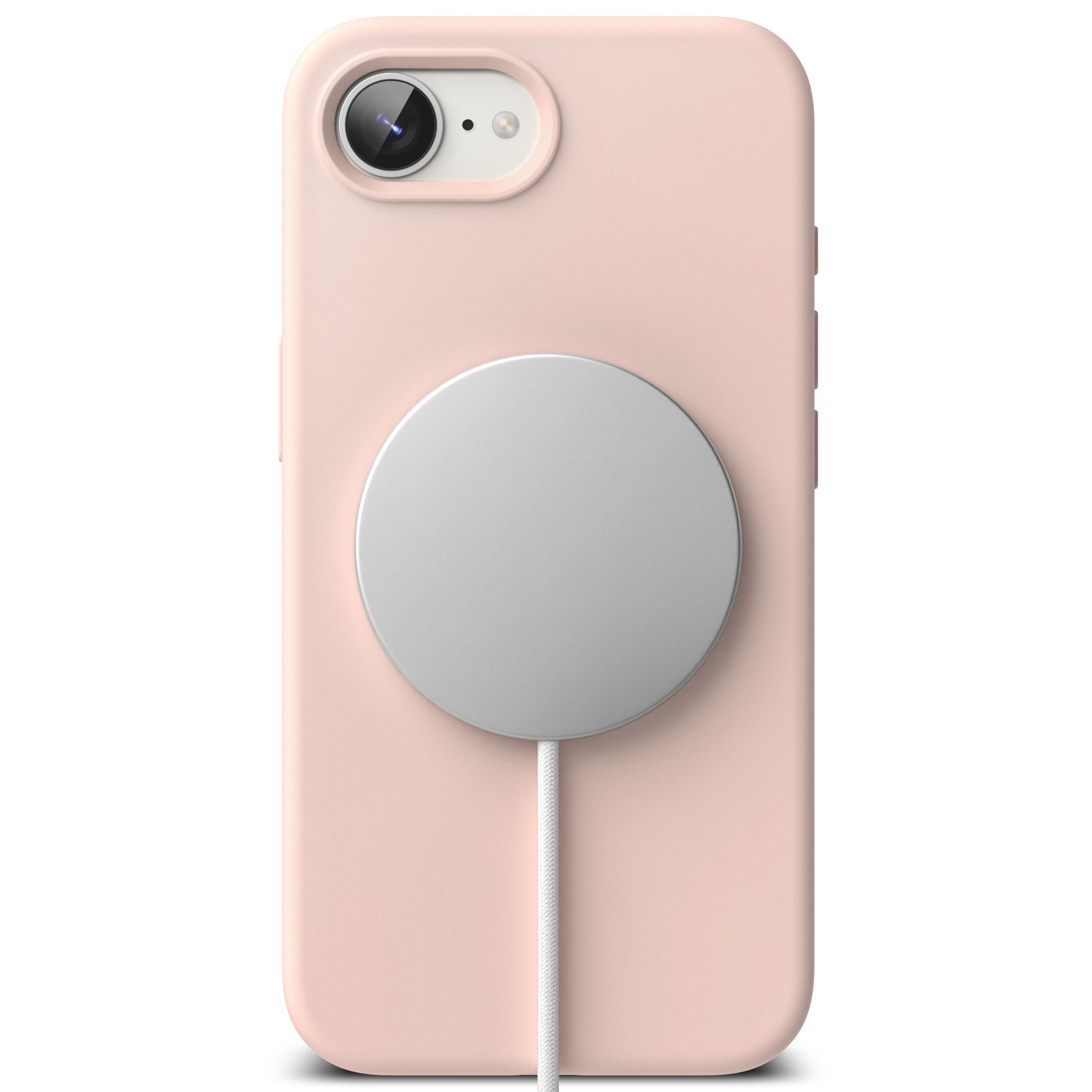 Silicone Magnetic Coque iPhone SE 4 Pink Sand