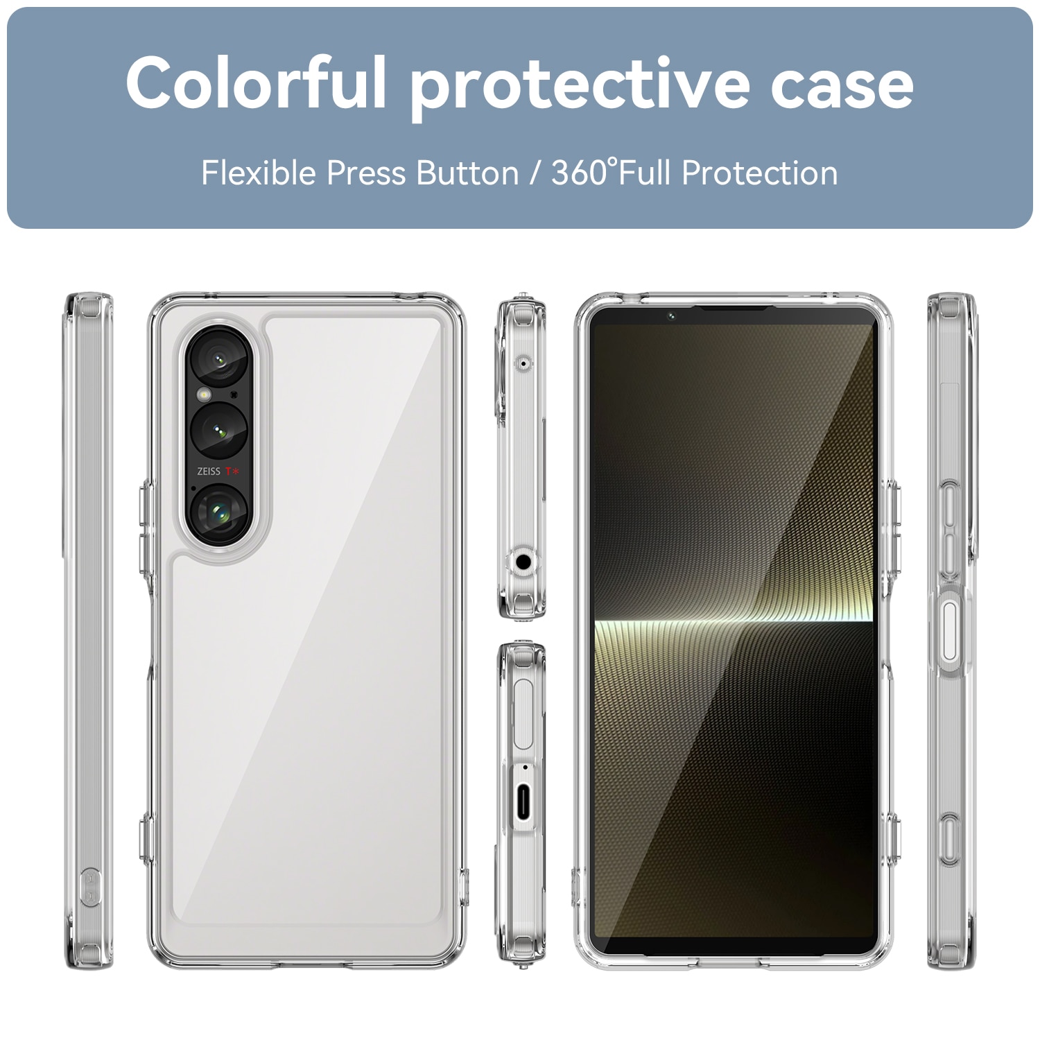 Coque hybride pour Sony Xperia 1 VI, transparent