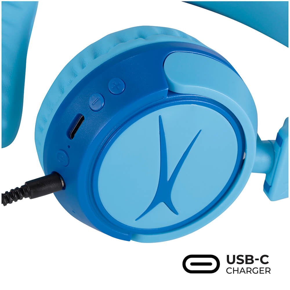 Casque sans fil On-Ear pour enfants 2-en-1, bleu