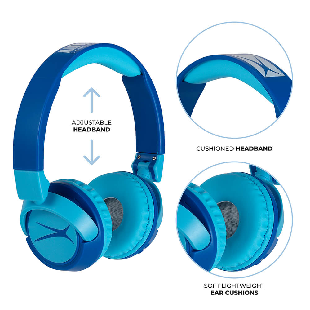 Casque sans fil On-Ear pour enfants 2-en-1, bleu