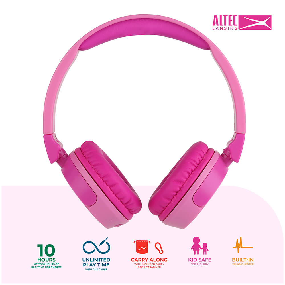 Casque sans fil On-Ear pour enfants 2-en-1, rose