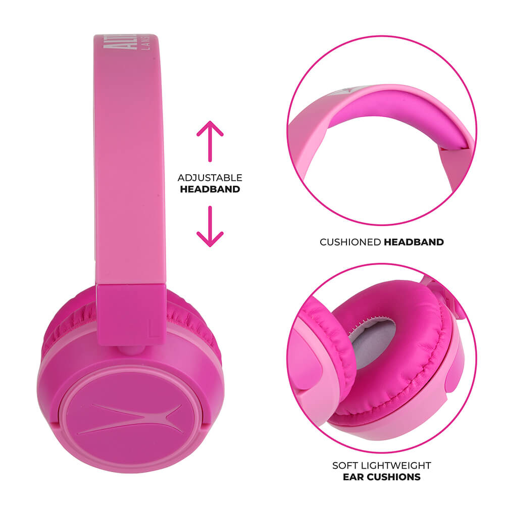 Casque sans fil On-Ear pour enfants 2-en-1, rose