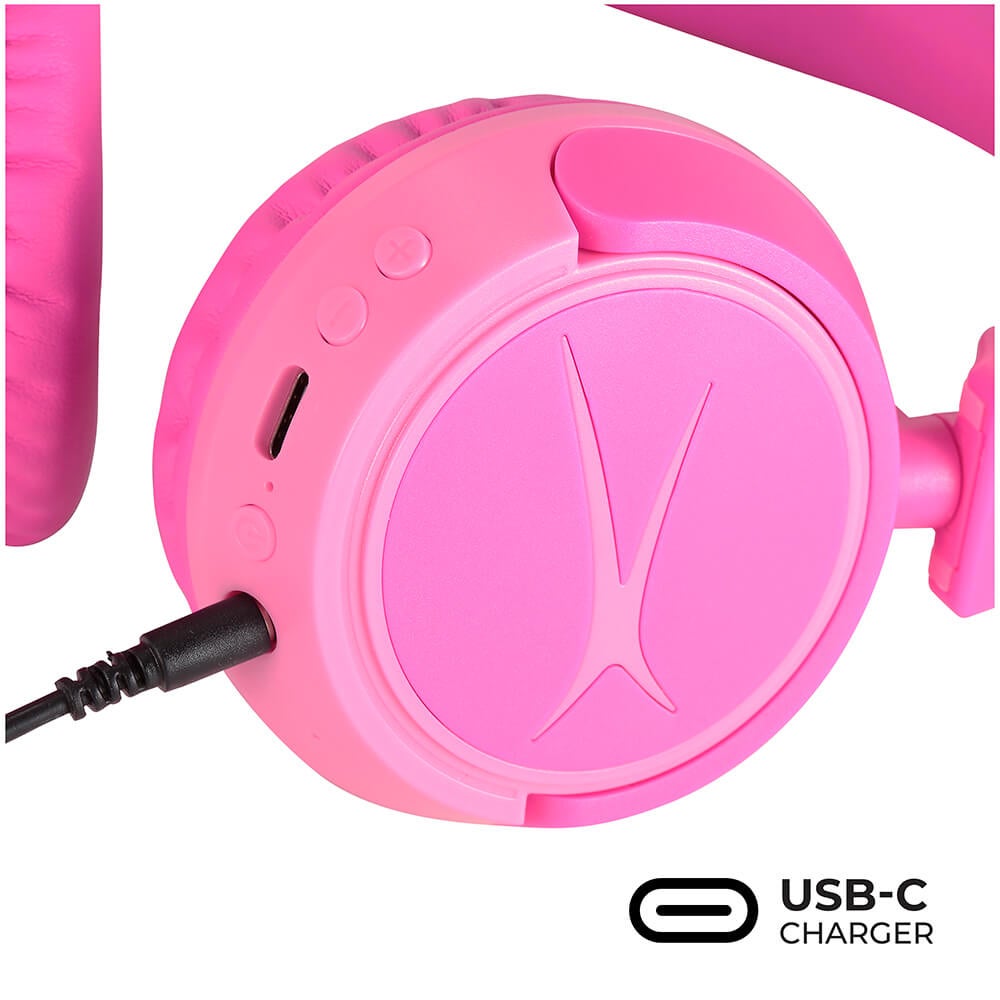 Casque sans fil On-Ear pour enfants 2-en-1, rose