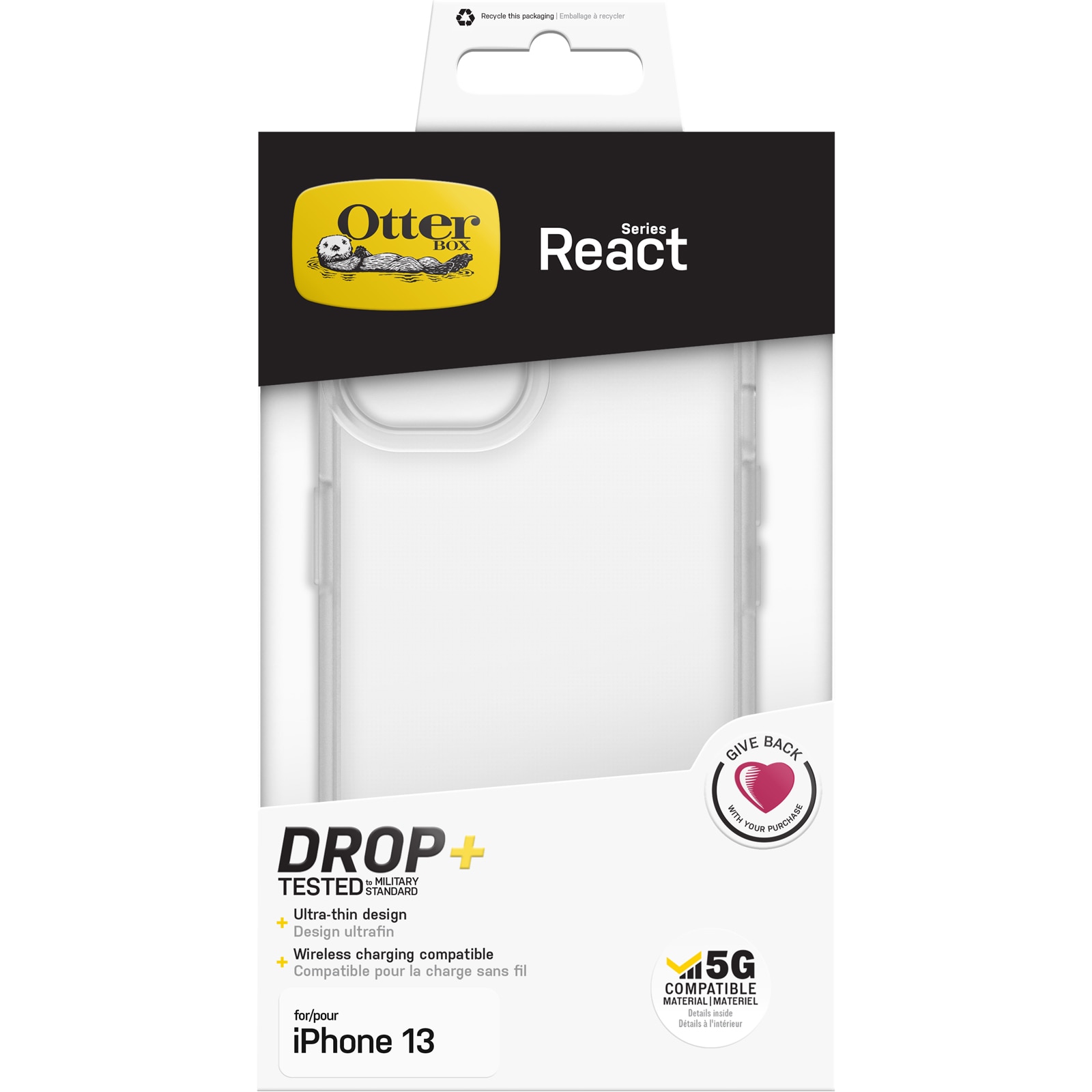 Coque React iPhone 13, Clear