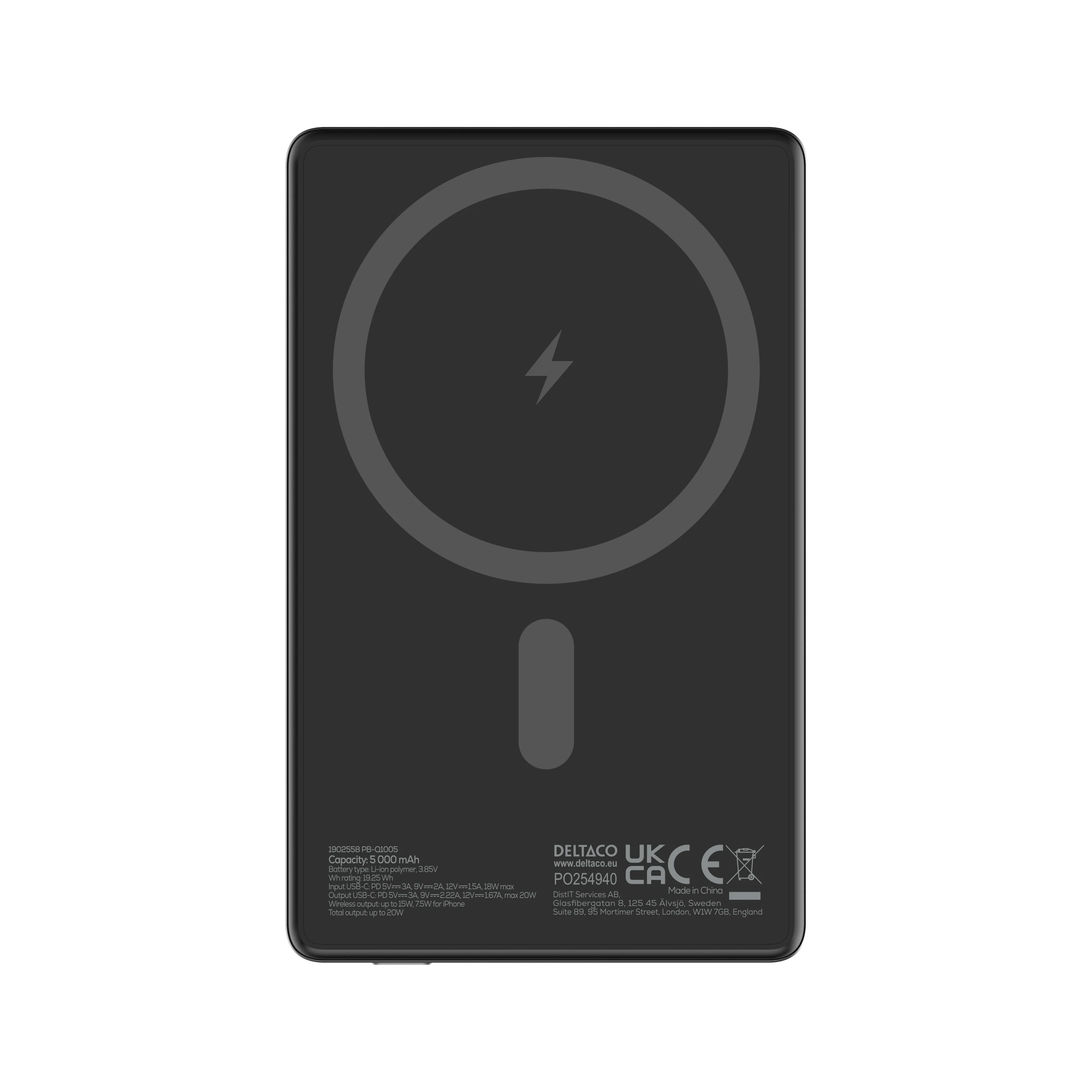 Batterie externe sans fil MagSafe 5000 mAh, noir