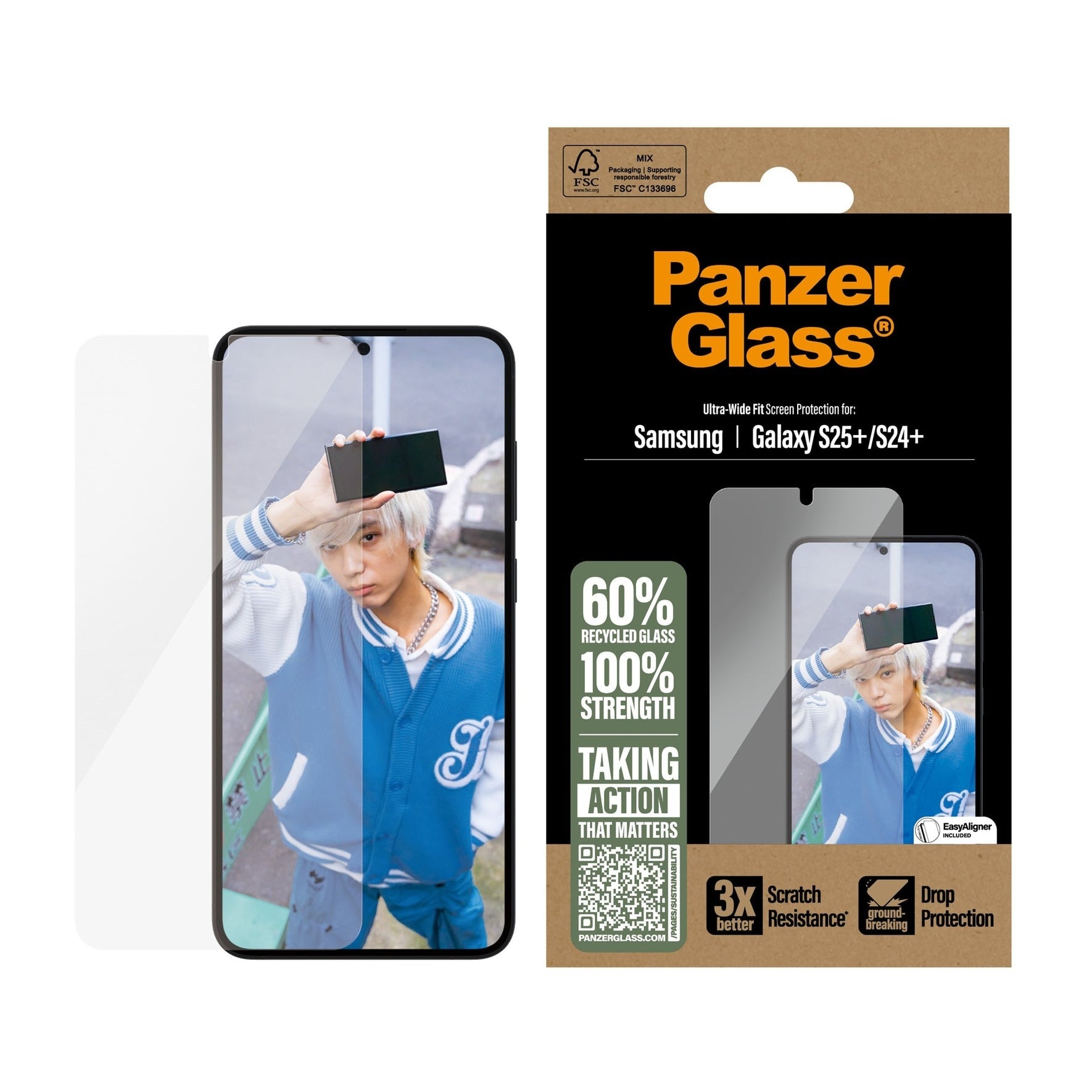 Samsung Galaxy S25 Plus Screen Protector (with EasyAligner) Ultra Wide Fit