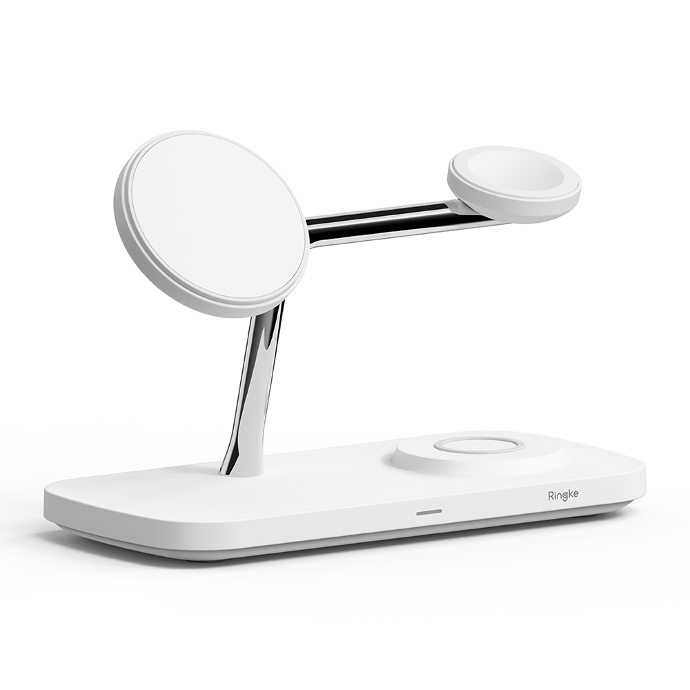 3-in-1 Wireless Charger Stand Qi2 MagSafe, blanc