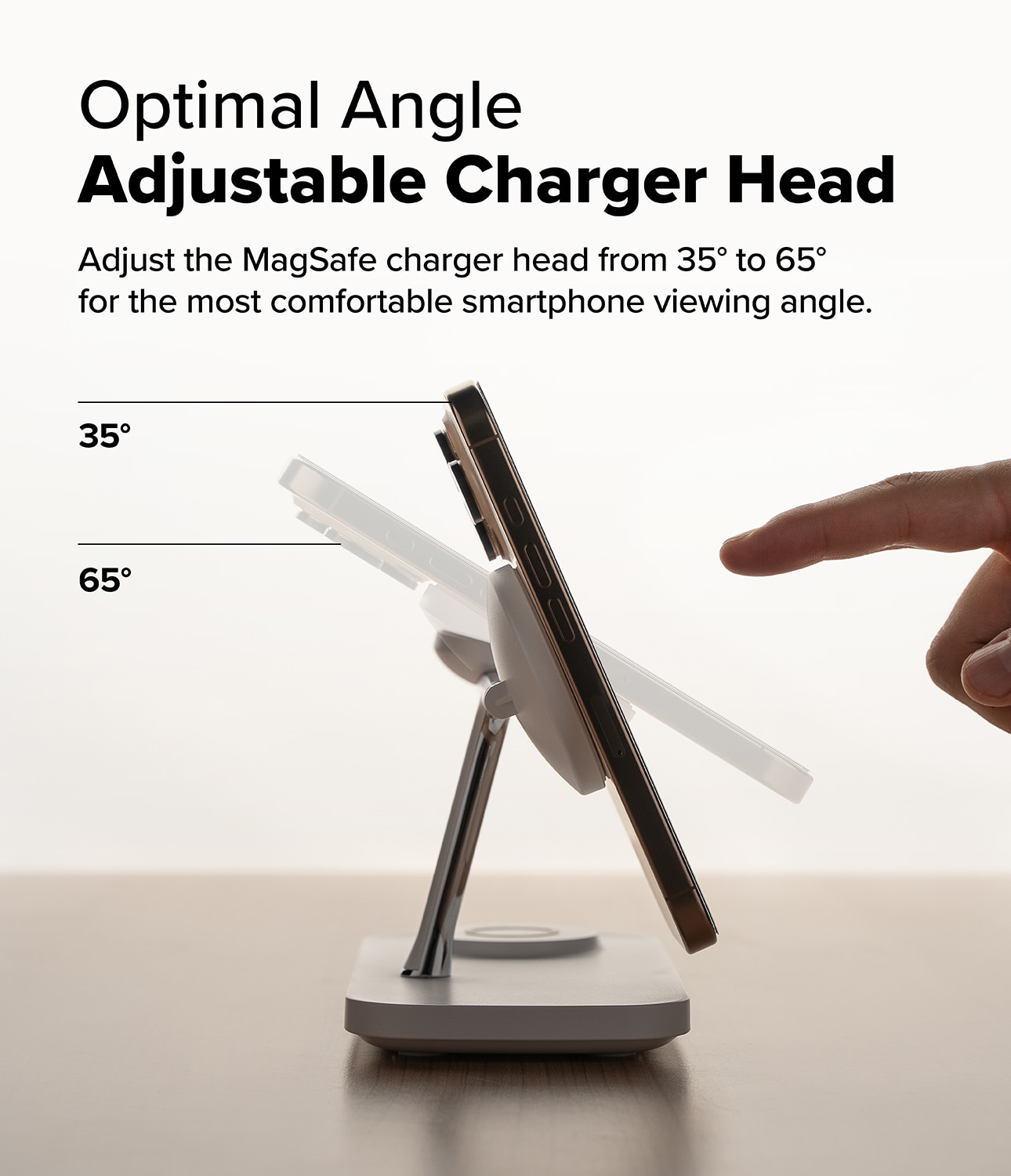 3-in-1 Wireless Charger Stand Qi2 MagSafe, blanc