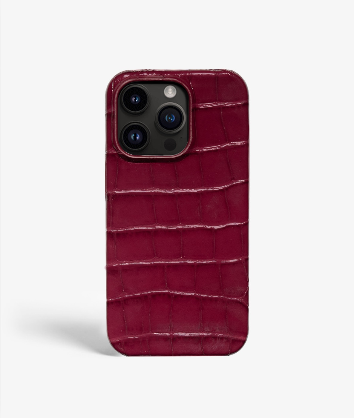 Coque iPhone 14 Pro Croco Burgundy