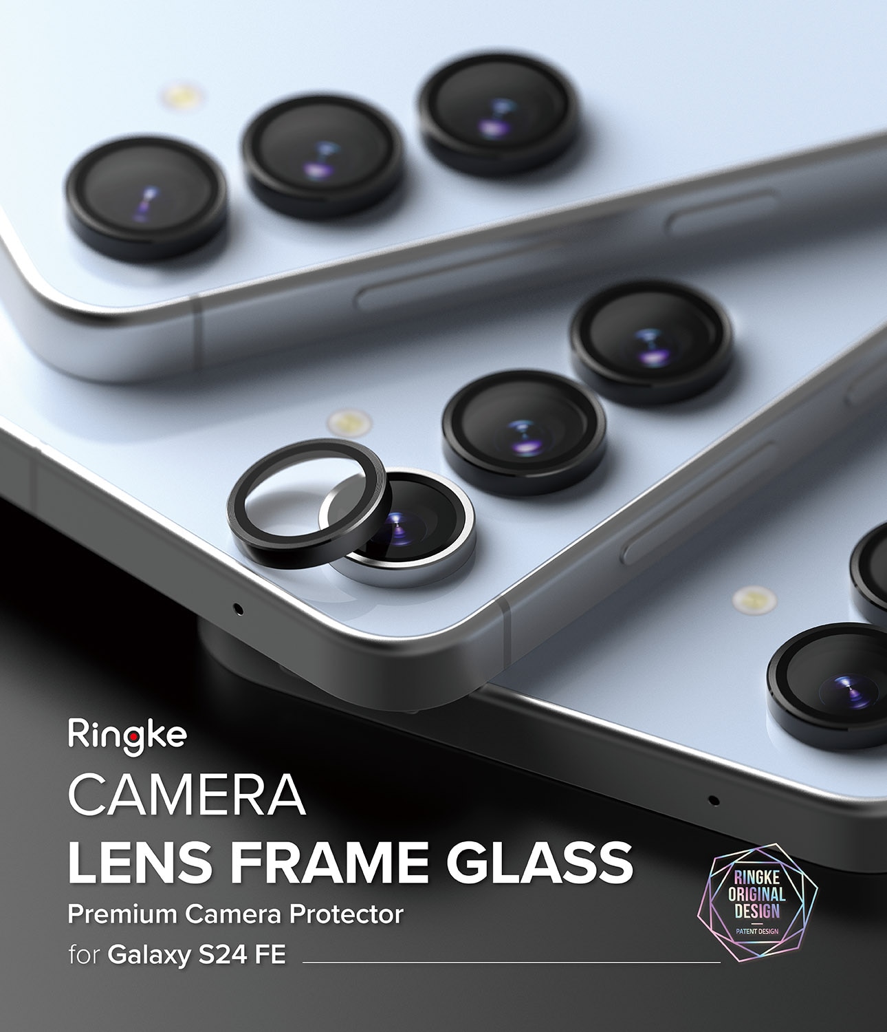 Camera Lens Frame Glass (2 pièces) Samsung Galaxy S24 FE Black