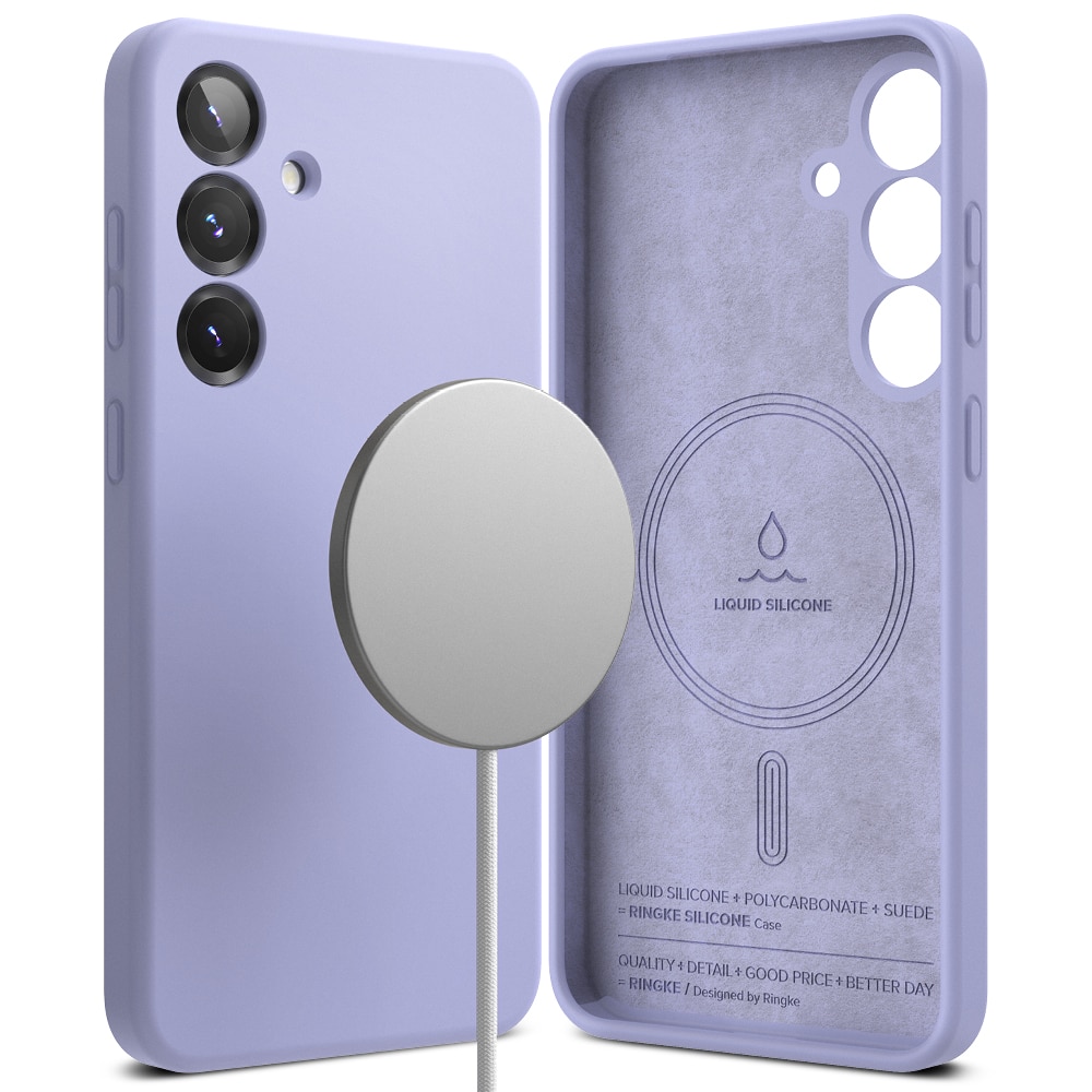 Silicone Magnetic Coque Samsung Galaxy S25 Plus Lavender