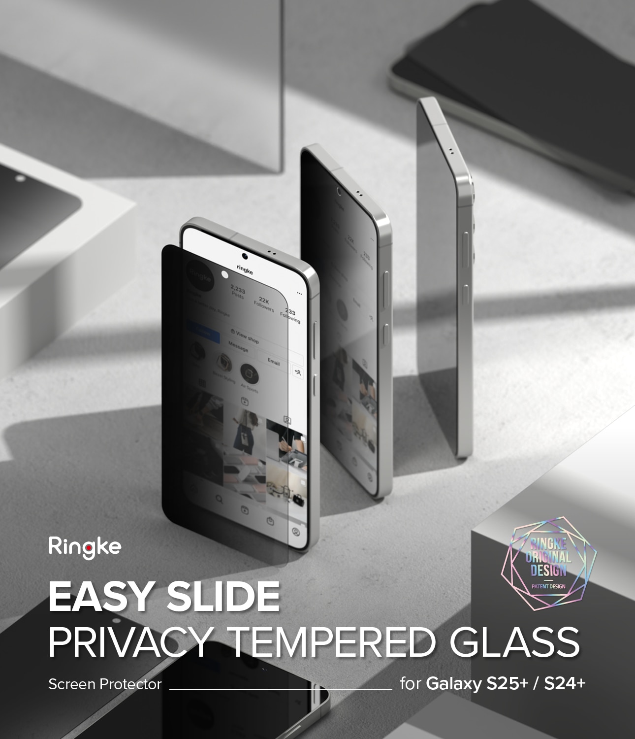 Easy Slide Privacy Glass (2 pièces) Samsung Galaxy S25 Plus