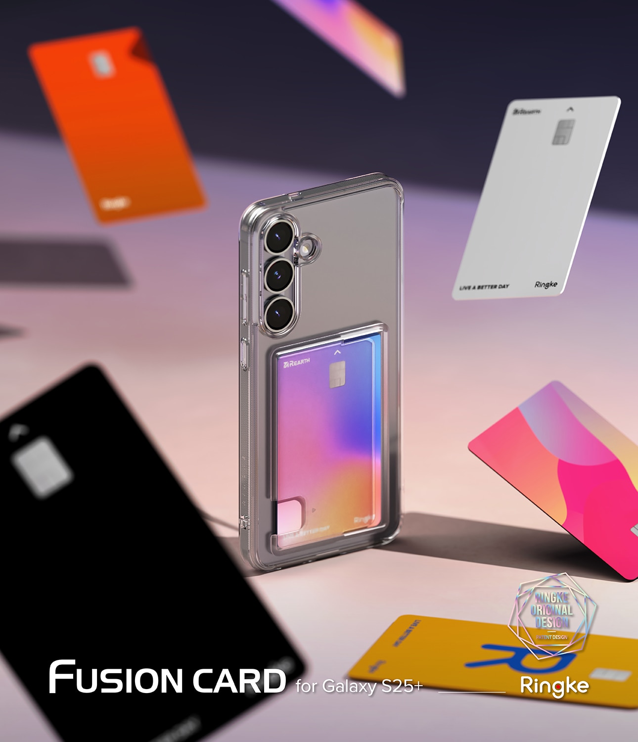 Coque Fusion Card Samsung Galaxy S25 Plus, transparent