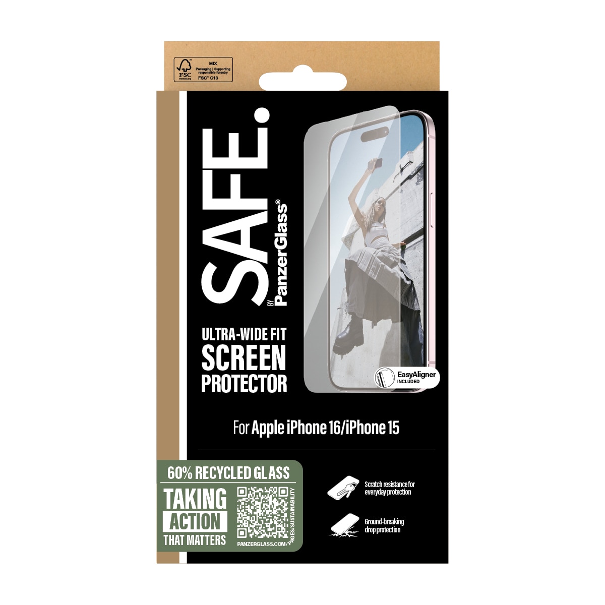 iPhone 16 Screen Protector Ultra Wide Fit (with EasyAligner)