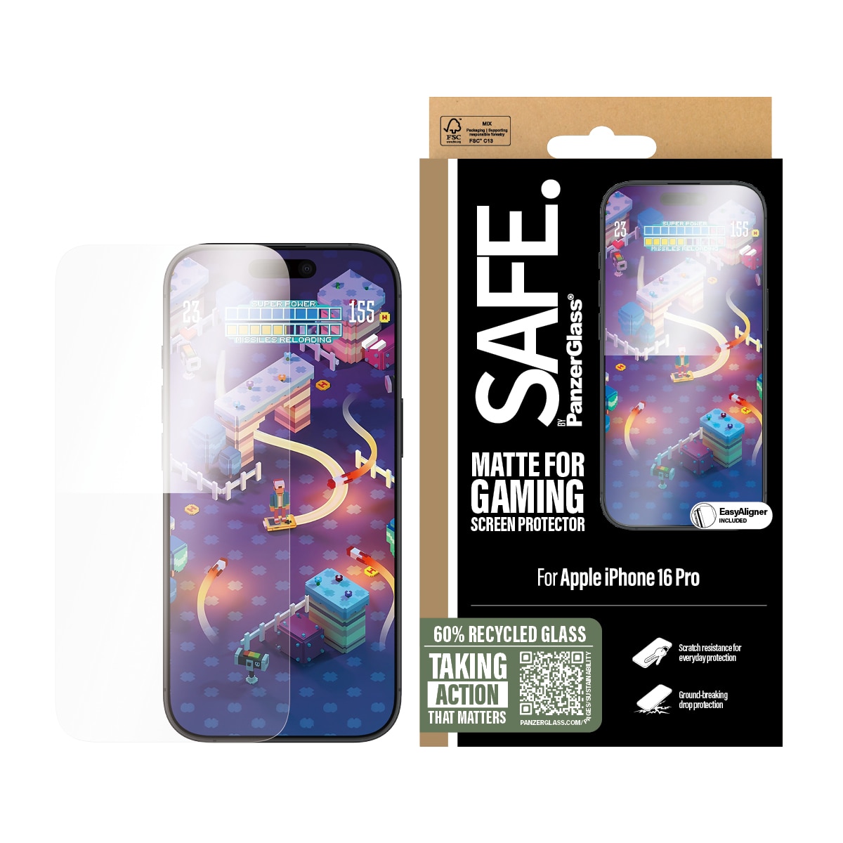 iPhone 16 Pro Gaming Screen Protector Ultra Wide Fit (with EasyAligner)