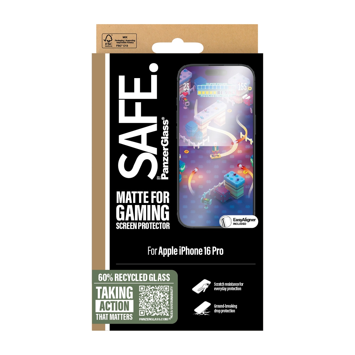 iPhone 16 Pro Gaming Screen Protector Ultra Wide Fit (with EasyAligner)