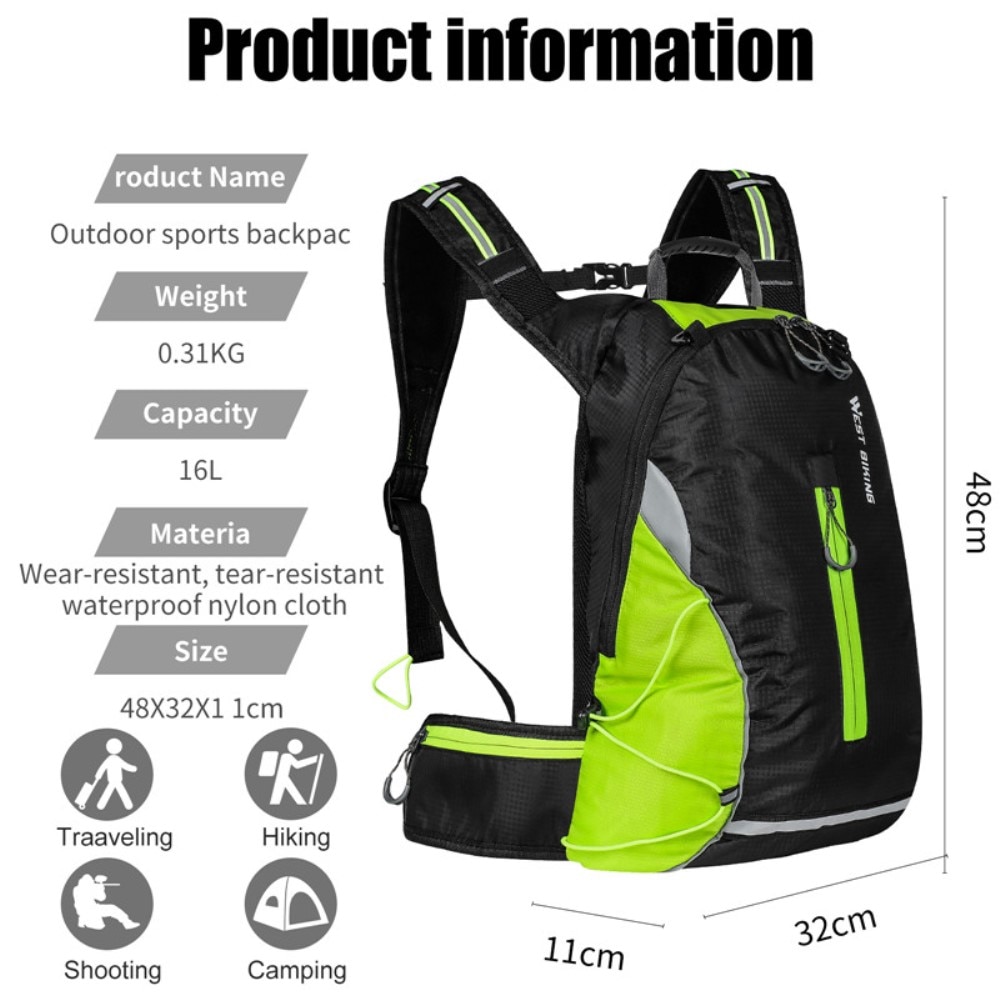 Sac à dos  pour la course et le vélo, vert