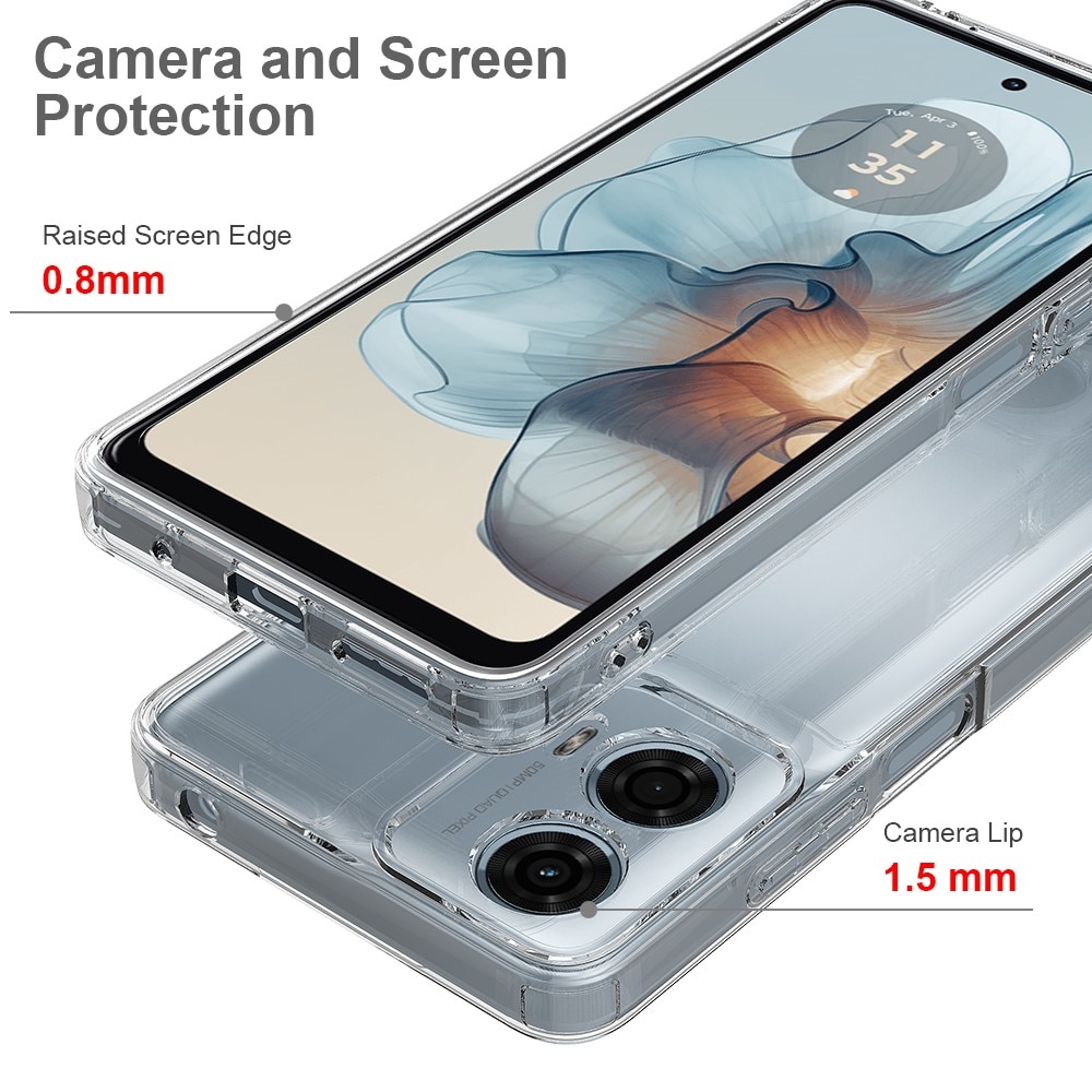 Coque hybride pour Motorola Moto G85, transparent