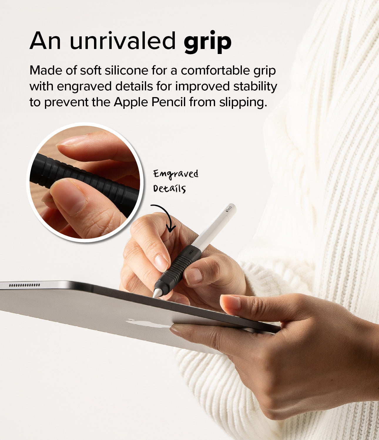 Silicone Grip Holder Apple Pencil, noir