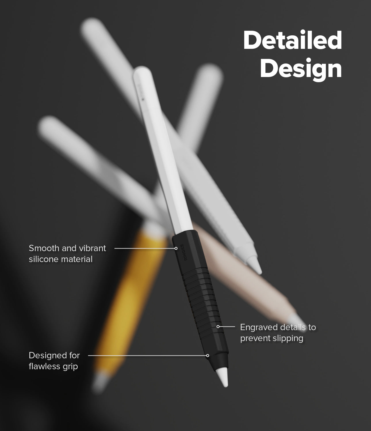 Silicone Grip Holder Apple Pencil, noir