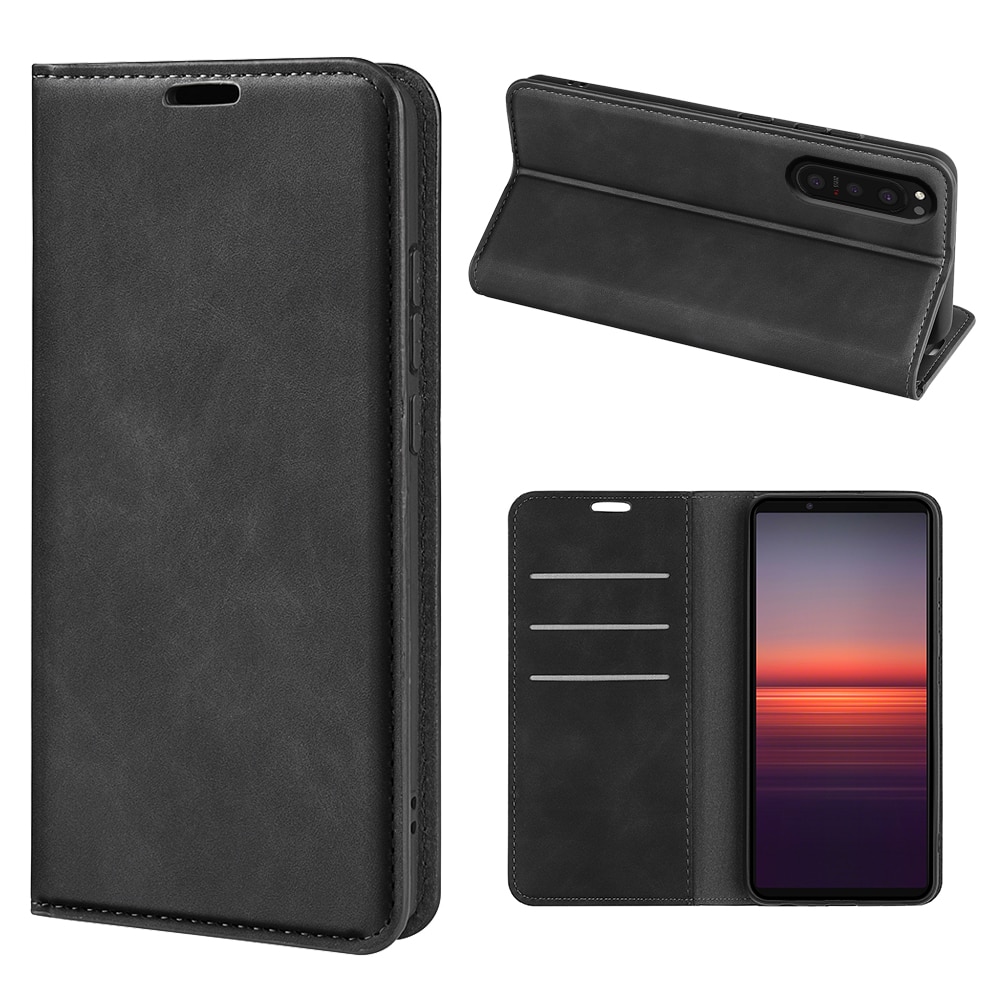 Coque portefeuille mince Sony Xperia 5 II, noir