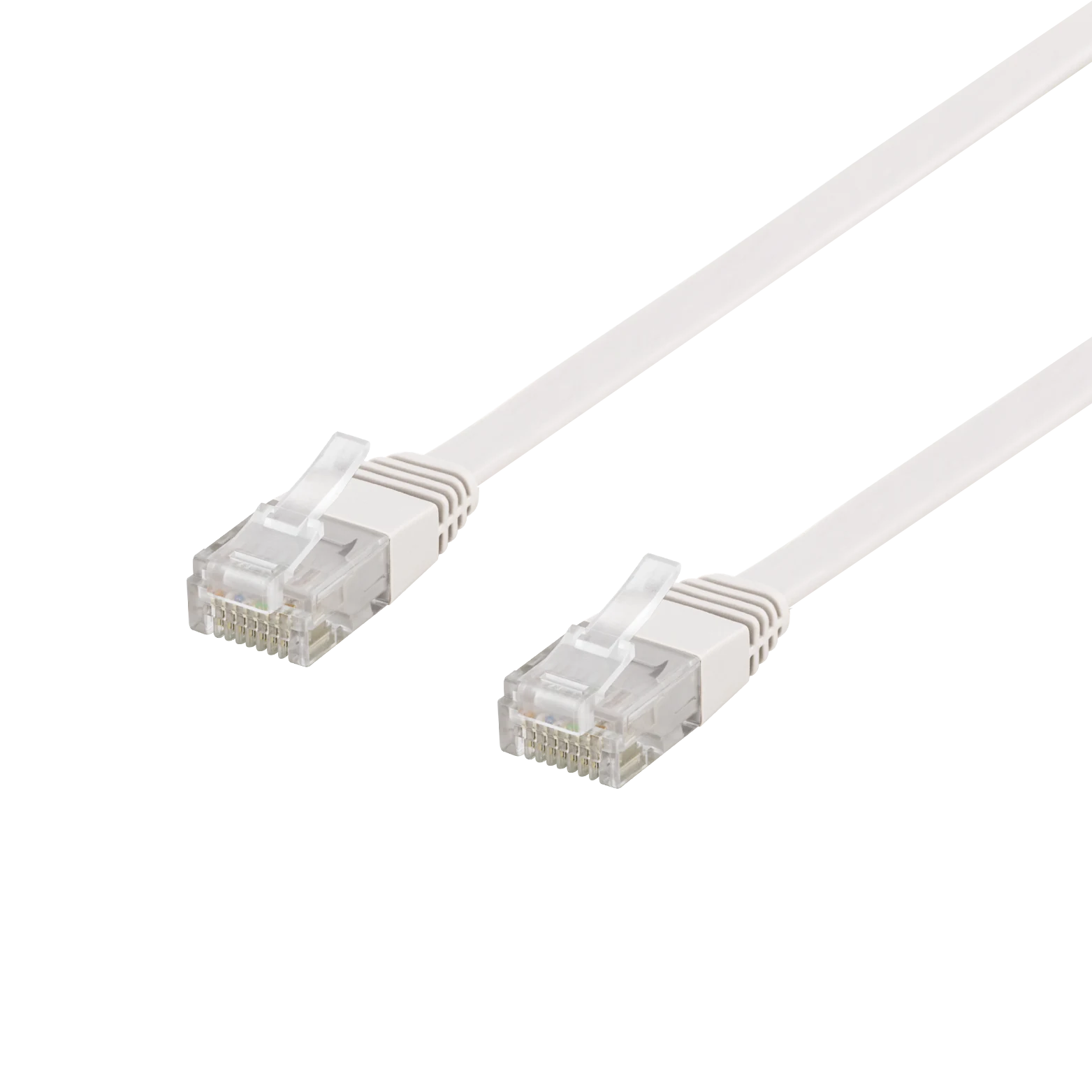 Câble de raccordement U/UTP Cat6 plat de 10 m, blanc