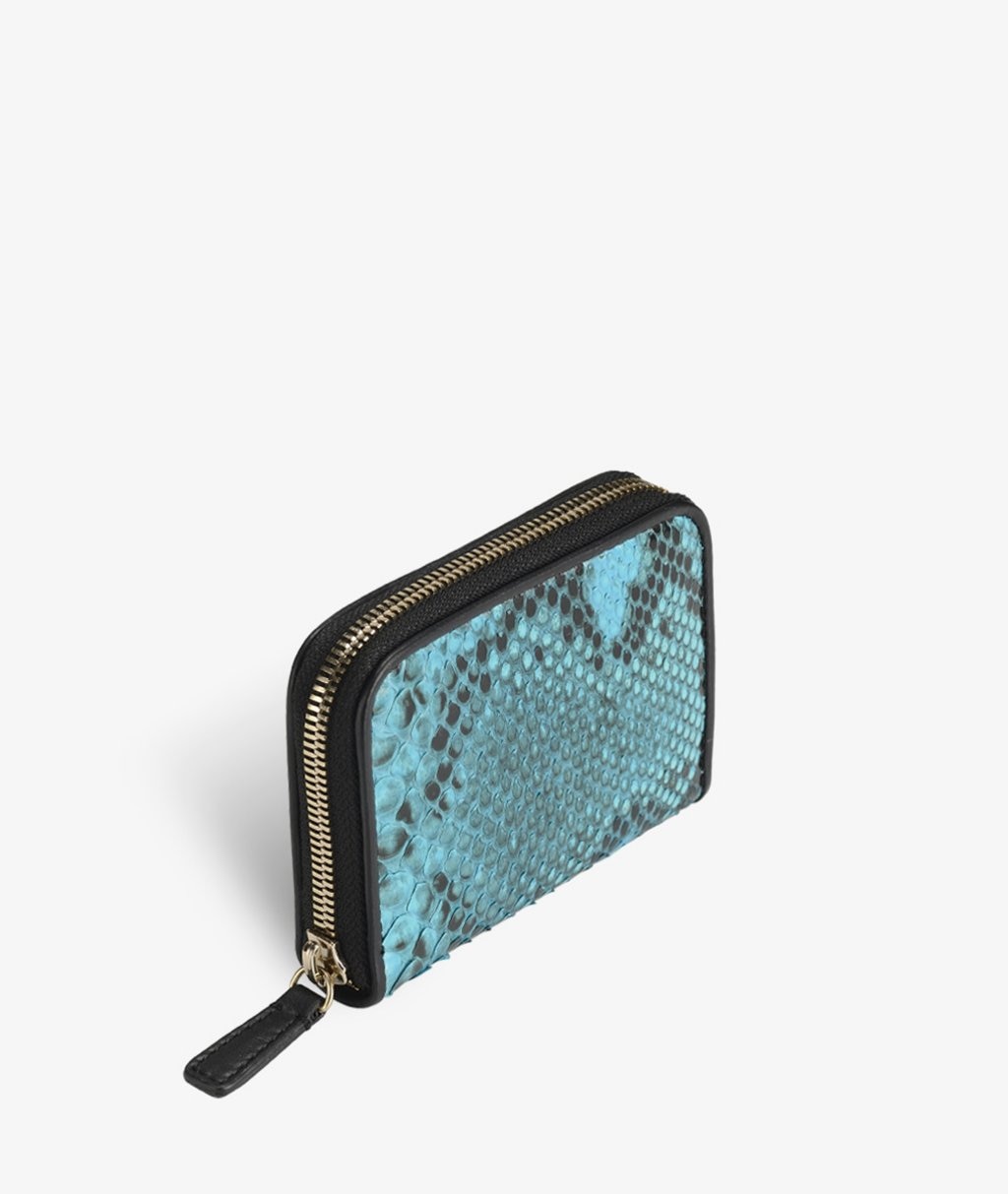 Zip Wallet Python Turquoise