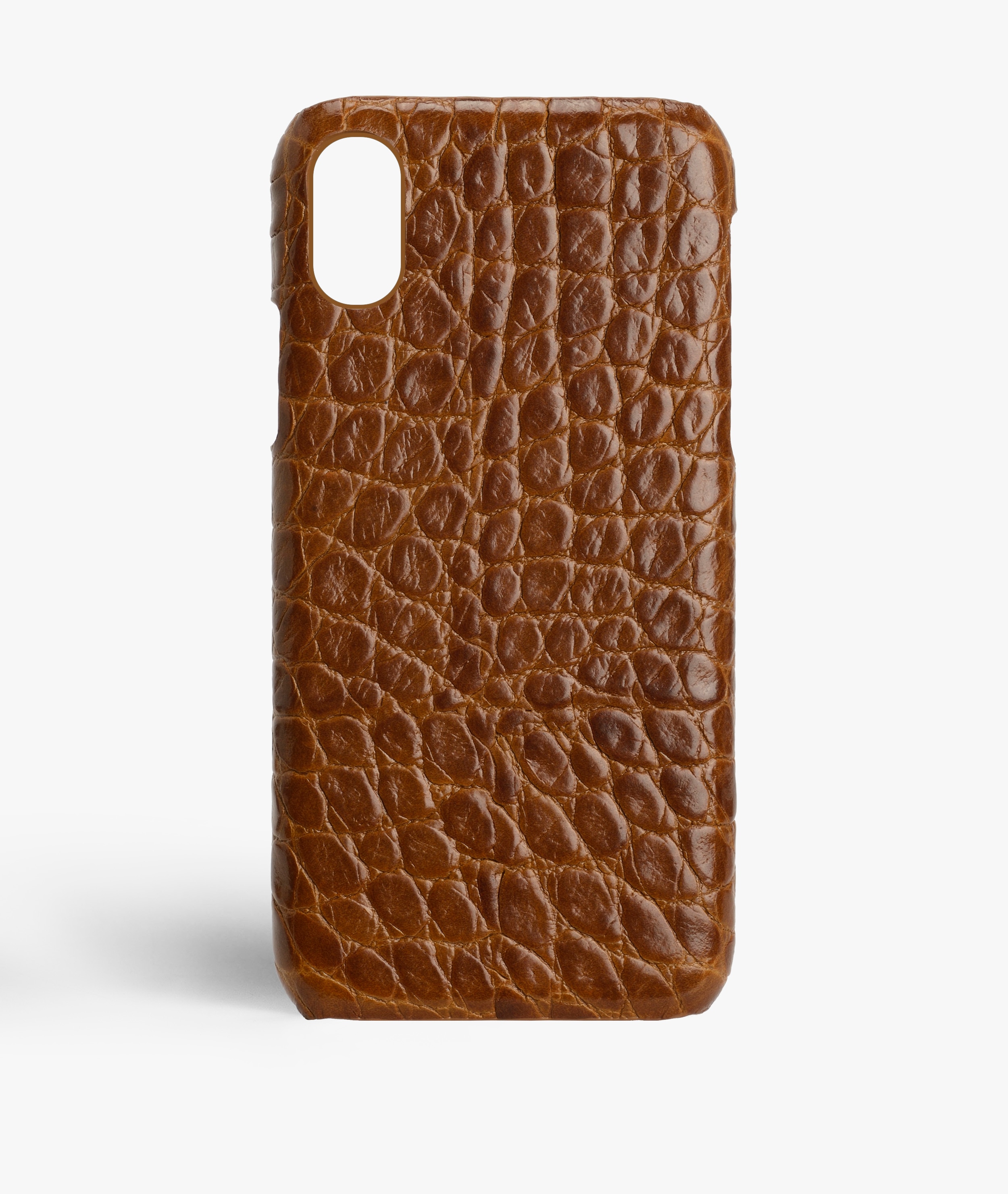 Coque iPhone X/XS Small Croco Cognac