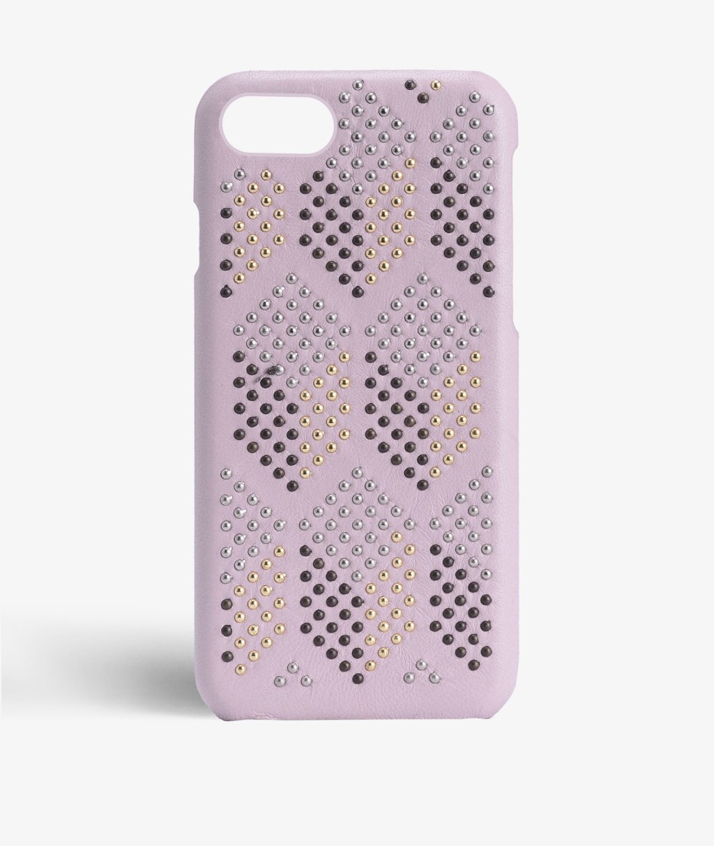 Coque iPhone 8 Mixed Mini Studs Nappa Baby Pink