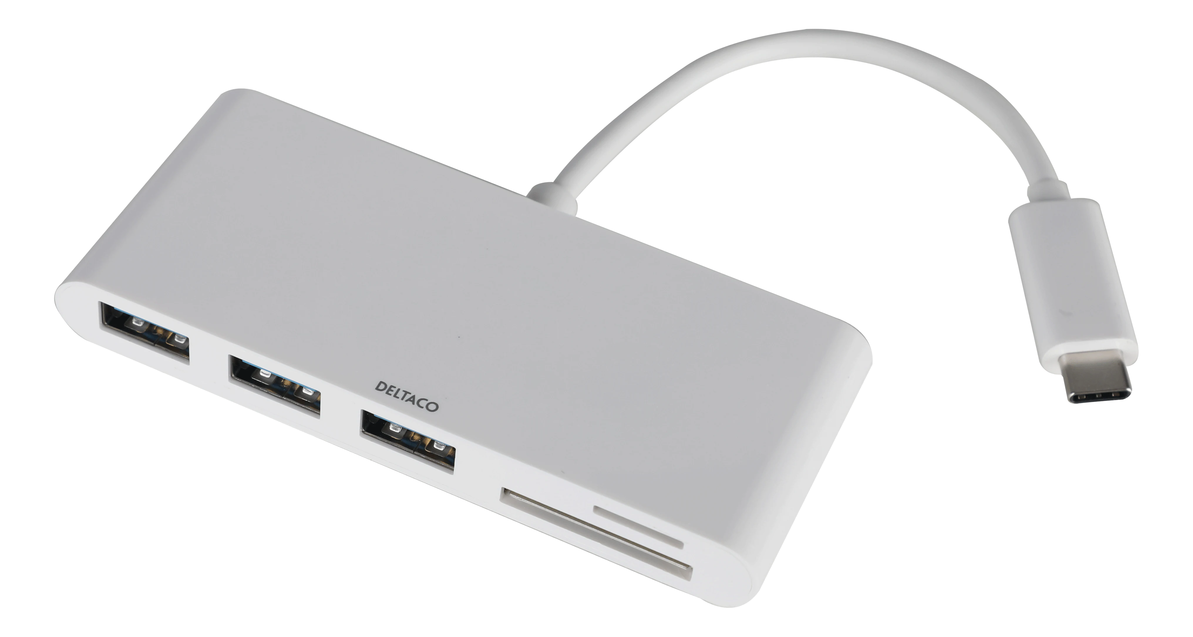 Hub USB-C 3x USB-A + SD/microSD, blanc