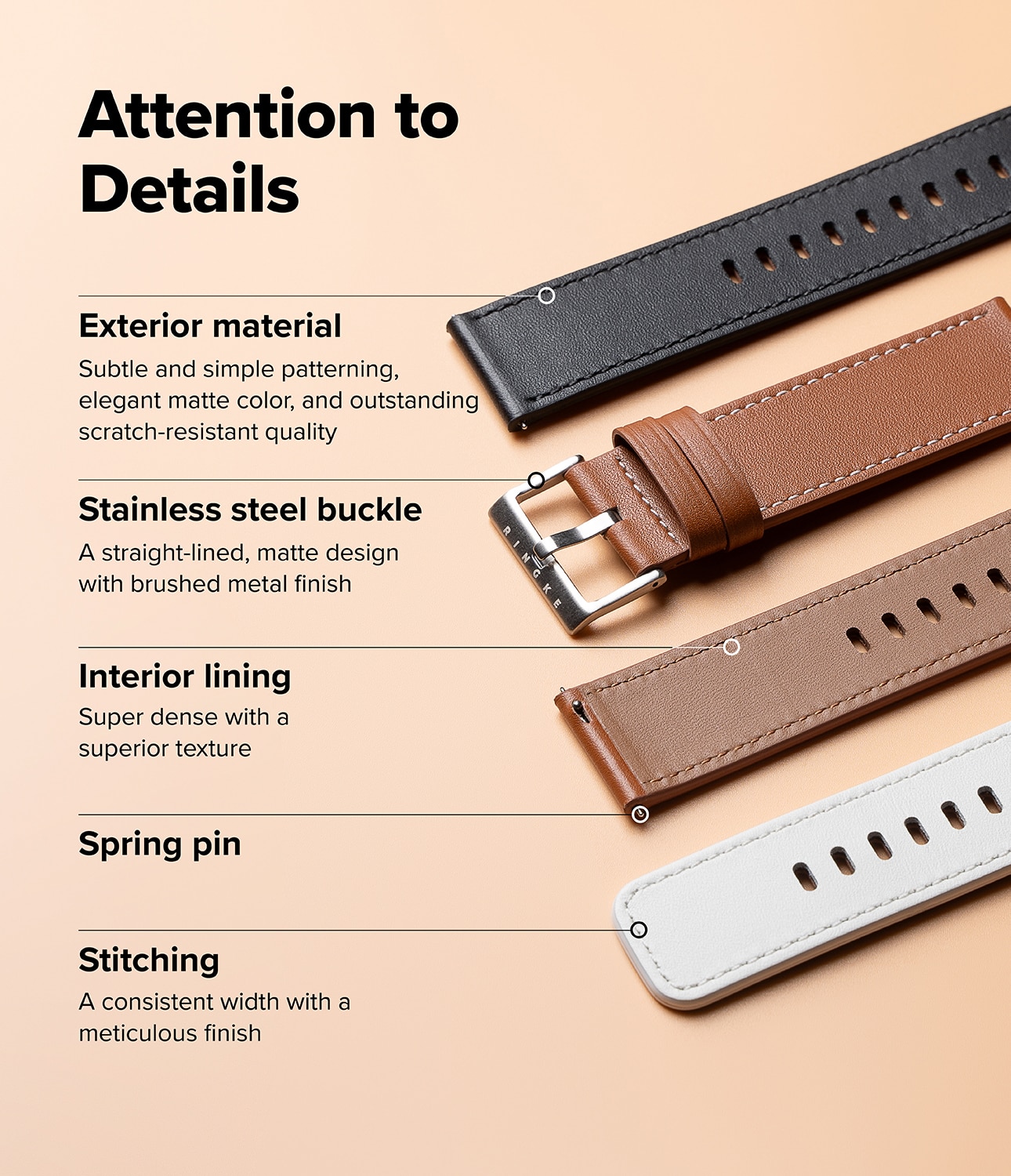 Leather One Basic Bold Band  Suunto 7, Brown