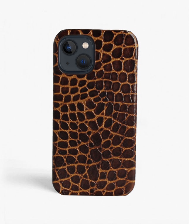 Coque iPhone 13 Pro Small Croco Brown