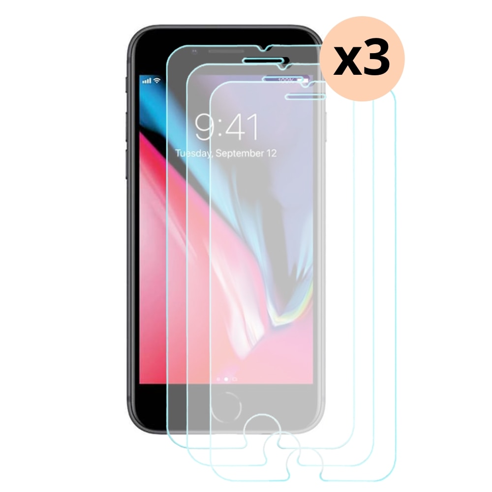 Kit pour iPhone SE (2022) 3 pièces Protecteur d'écran en verre trempé 0.3mm