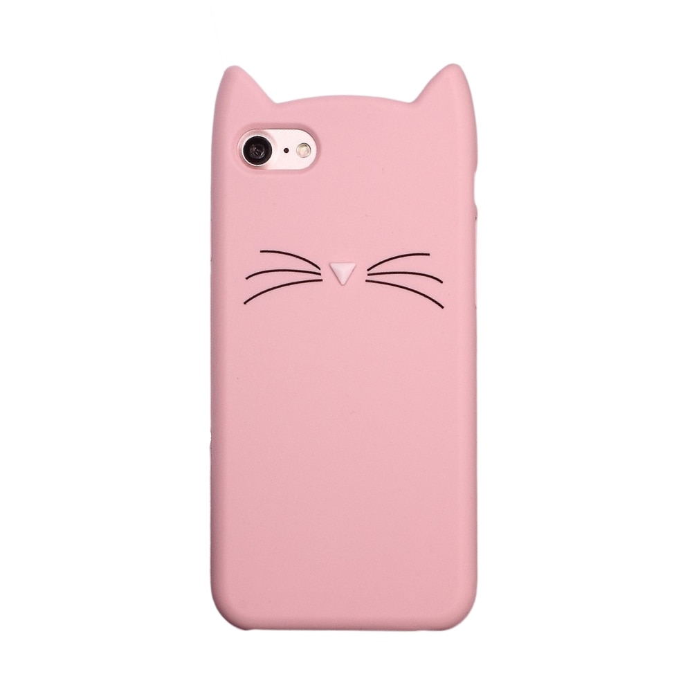 Coque en silicone Chat iPhone SE (2022), rose