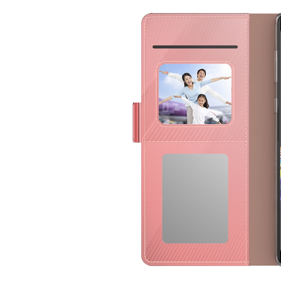 Étui portefeuille Miroir Samsung Galaxy S22 rose doré