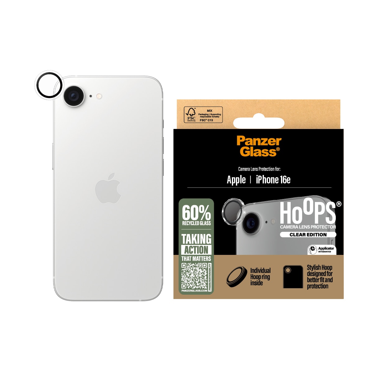 iPhone 16e Hoops Camera Lens Protector, Transparent