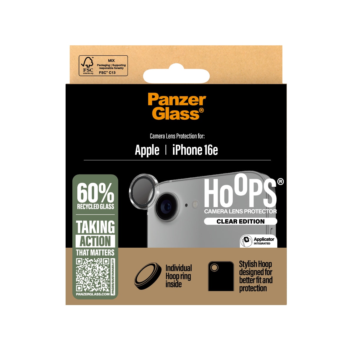 iPhone 16e Hoops Camera Lens Protector, Transparent