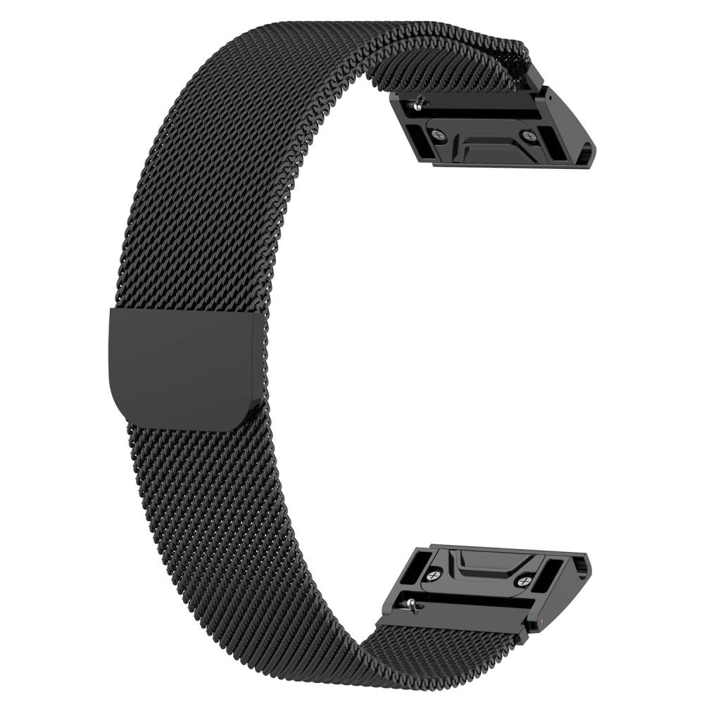 Bracelet milanais pour Garmin Approach S70 42mm, noir