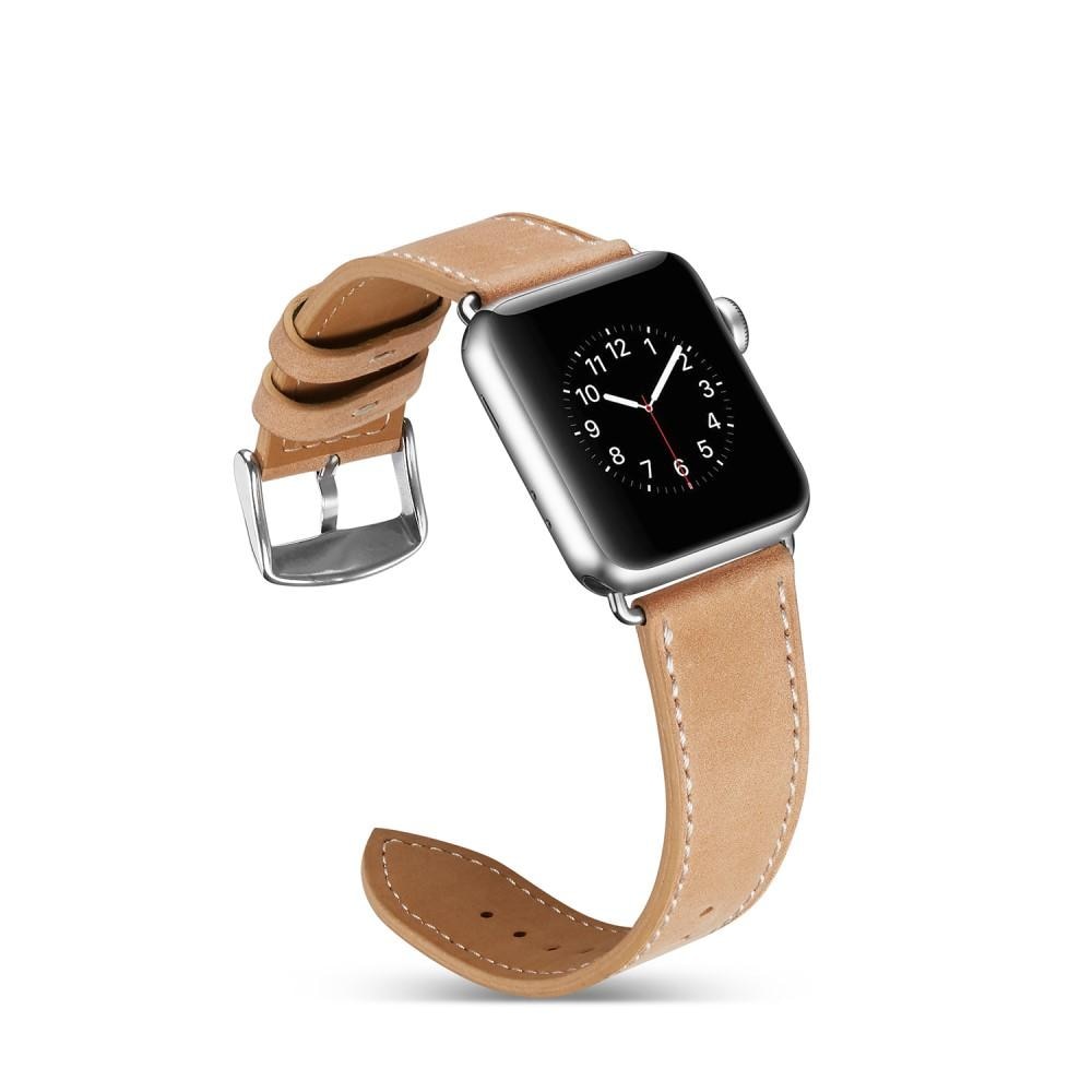 Bracelet en cuir Apple Watch 45mm Series 8 Khaki